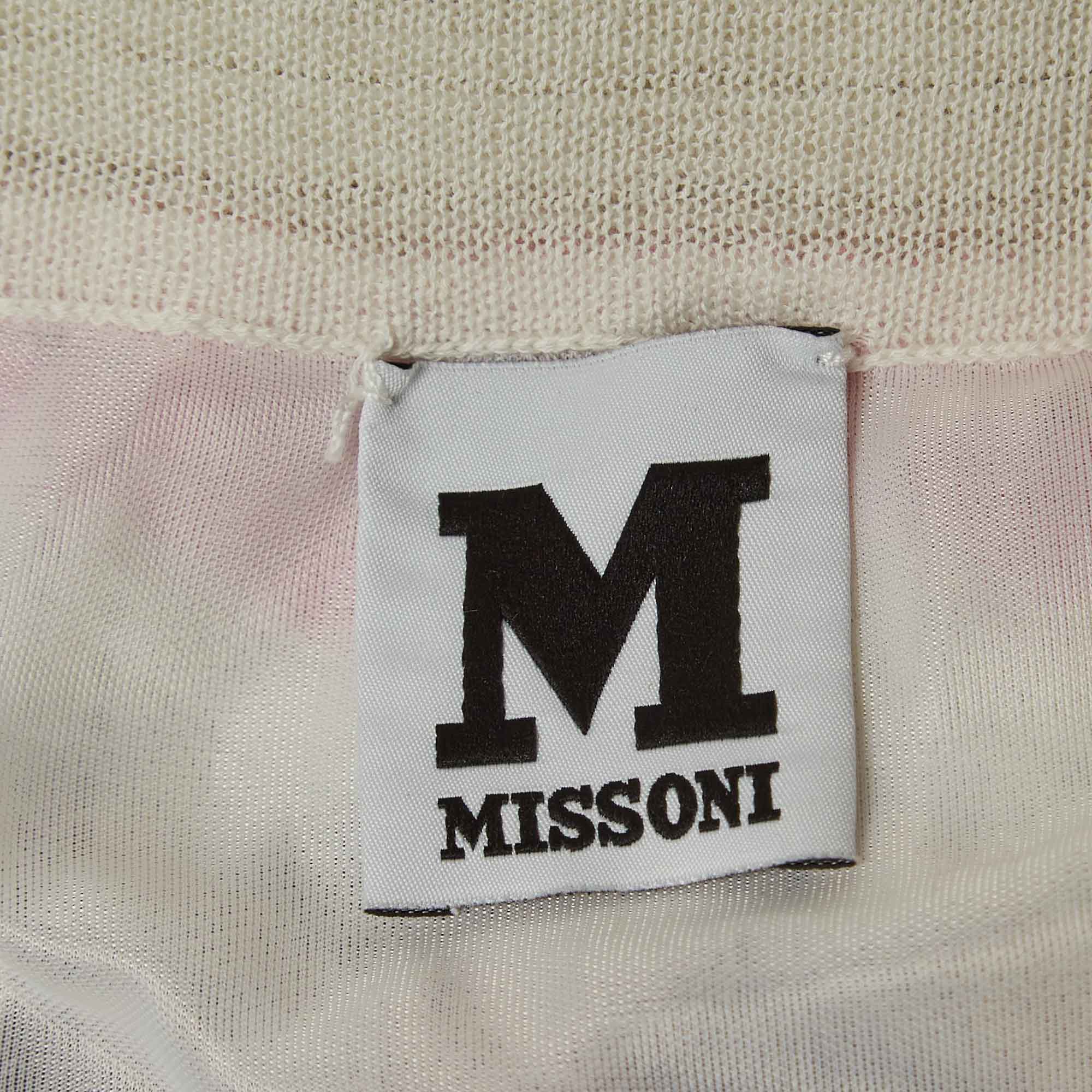 M Missoni Pink Chevron Patterned Knit Maxi Skirt M