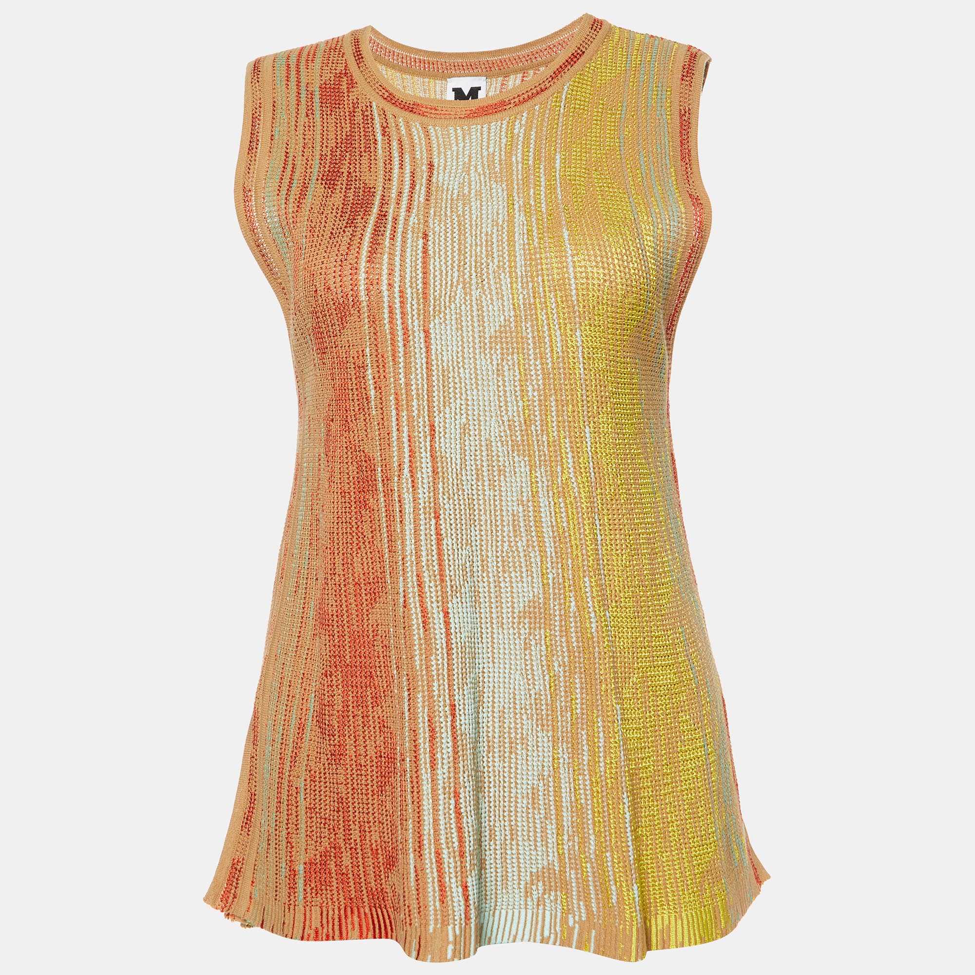 M missoni multicolor textured knit sleeveless top s