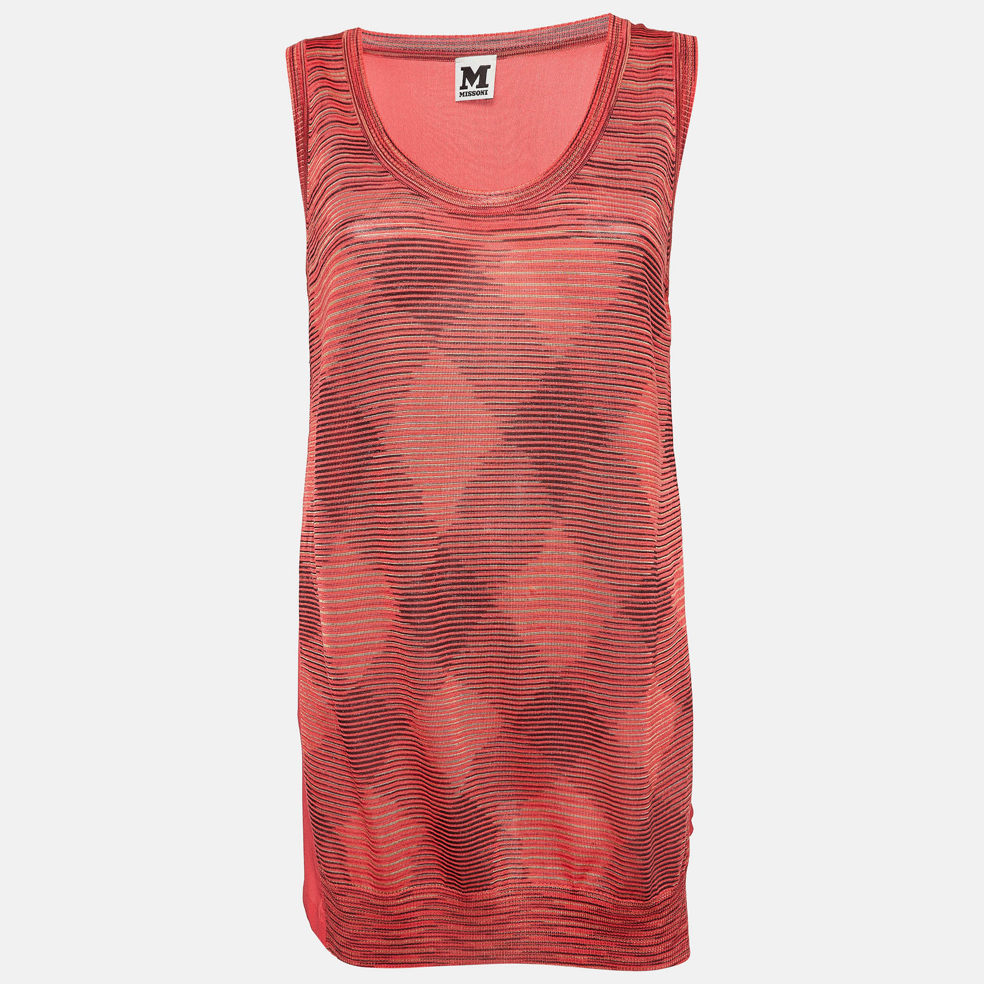 M missoni pink patterned knit sleeveless top m