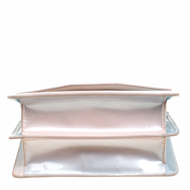 M2Malletier Blue/Peach Ombre Patent Leather Indre Shoulder Bag