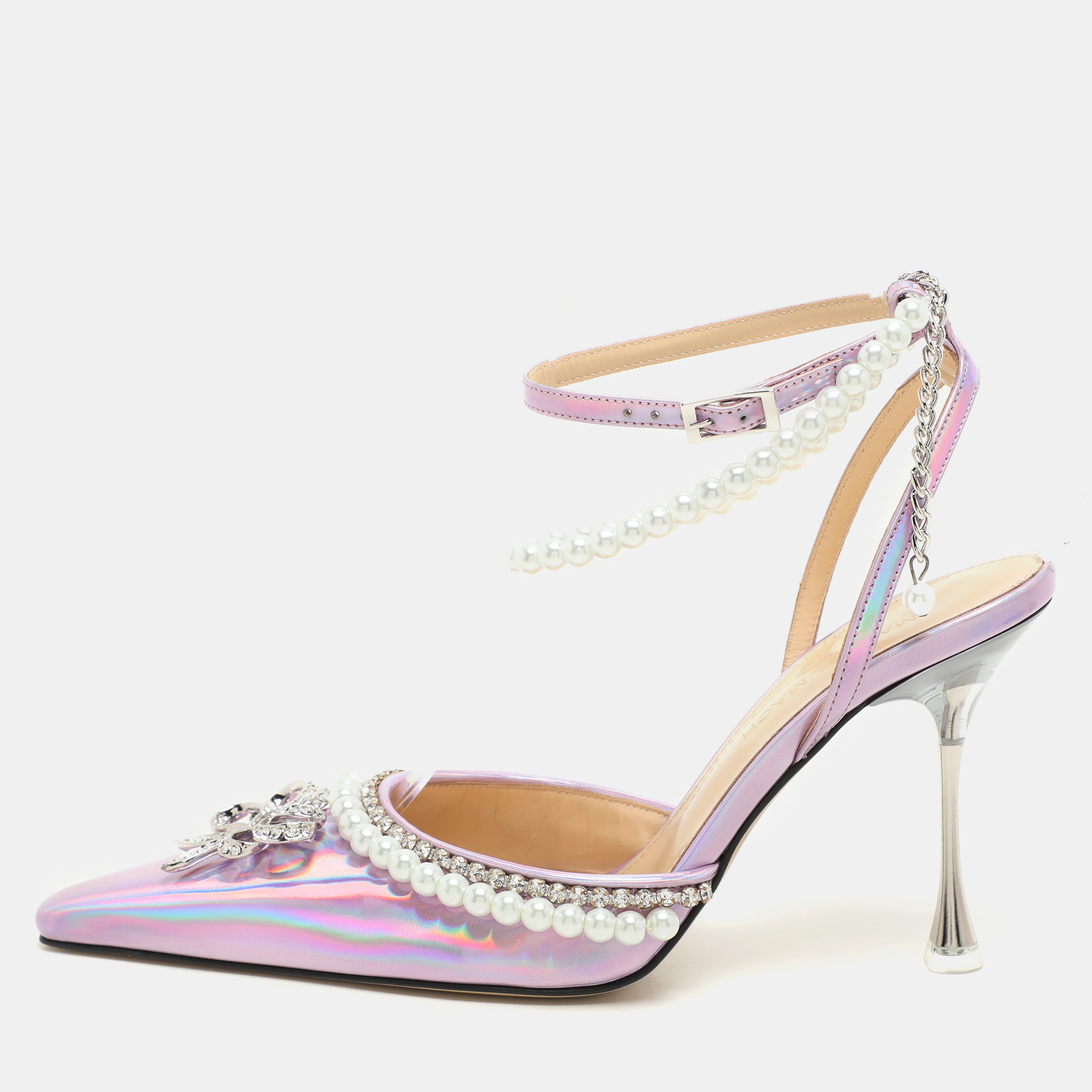 Mach & Mach Metallic Iridescent Leather Sophie Ankle Strap Sandals Size 36
Mach & Mach Metallic Iridescent Leather Sophie Ankle Strap Sandals Size 36