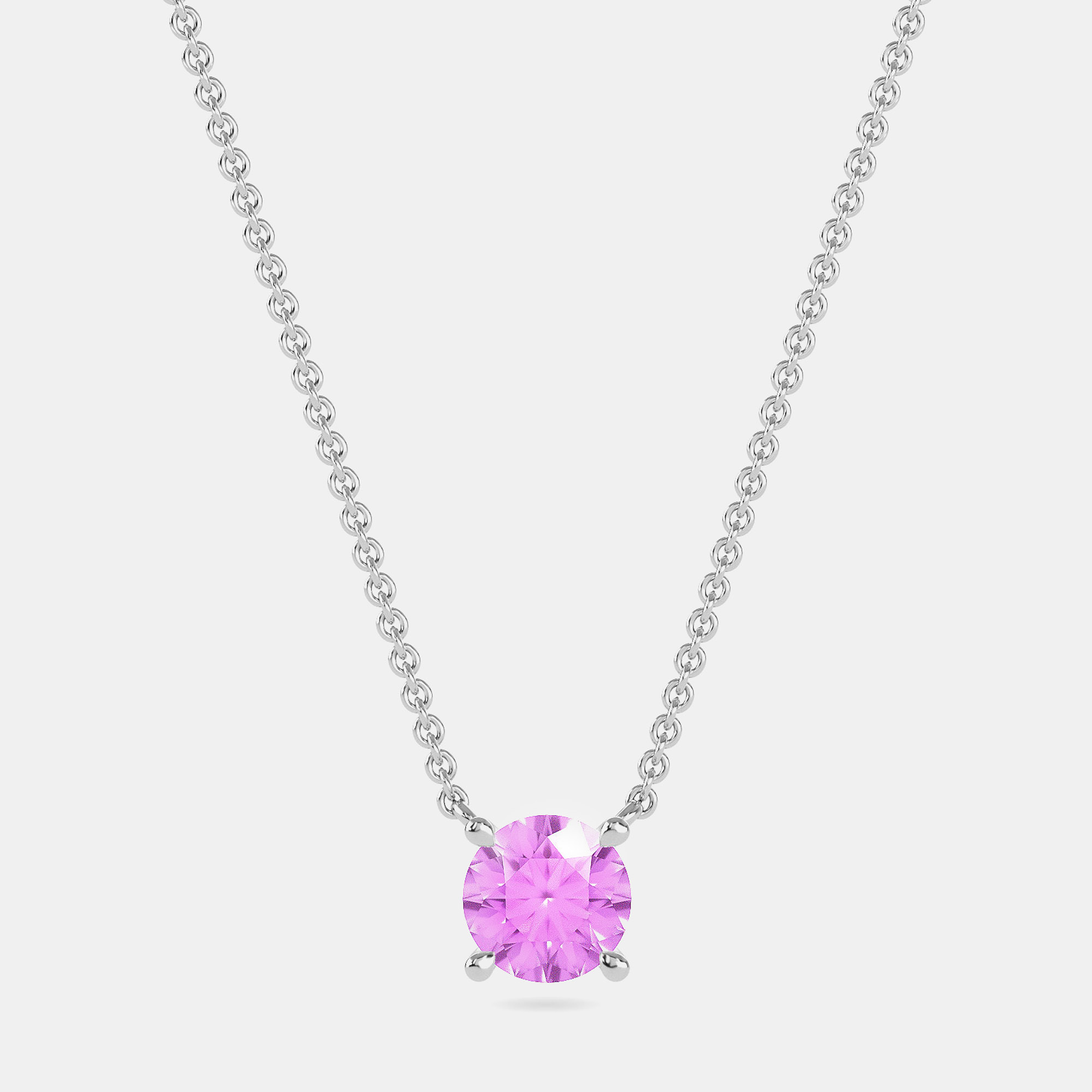 10K Round Created Pink Sapphire Birthstone Solitaire Pendant (2.00 ctw)
10K Round Created Pink Sapphire Birthstone Solitaire Pendant (2.00 ctw)
