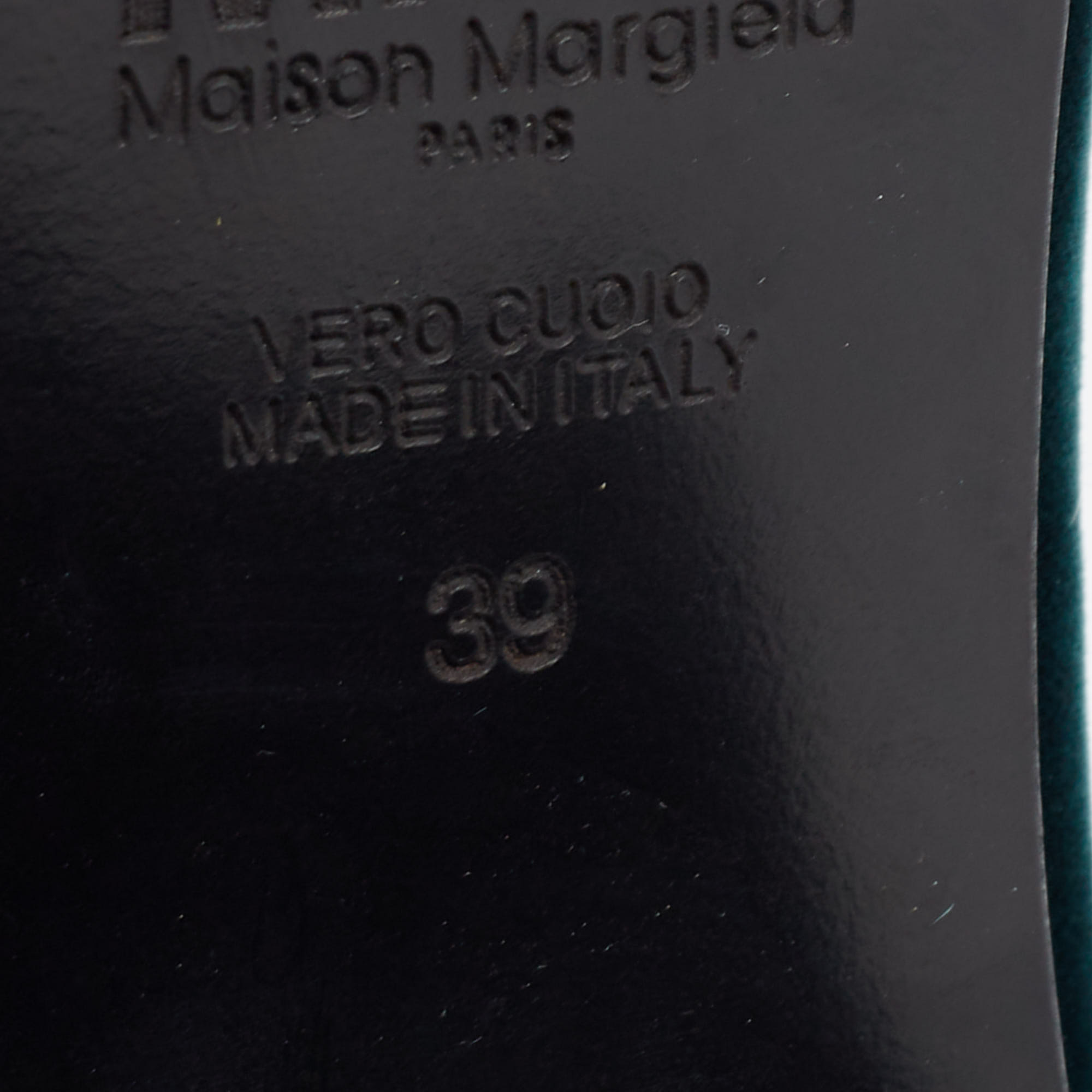 Maison Martin Margiela Green Velvet Embellished Ankle Boots Size 39