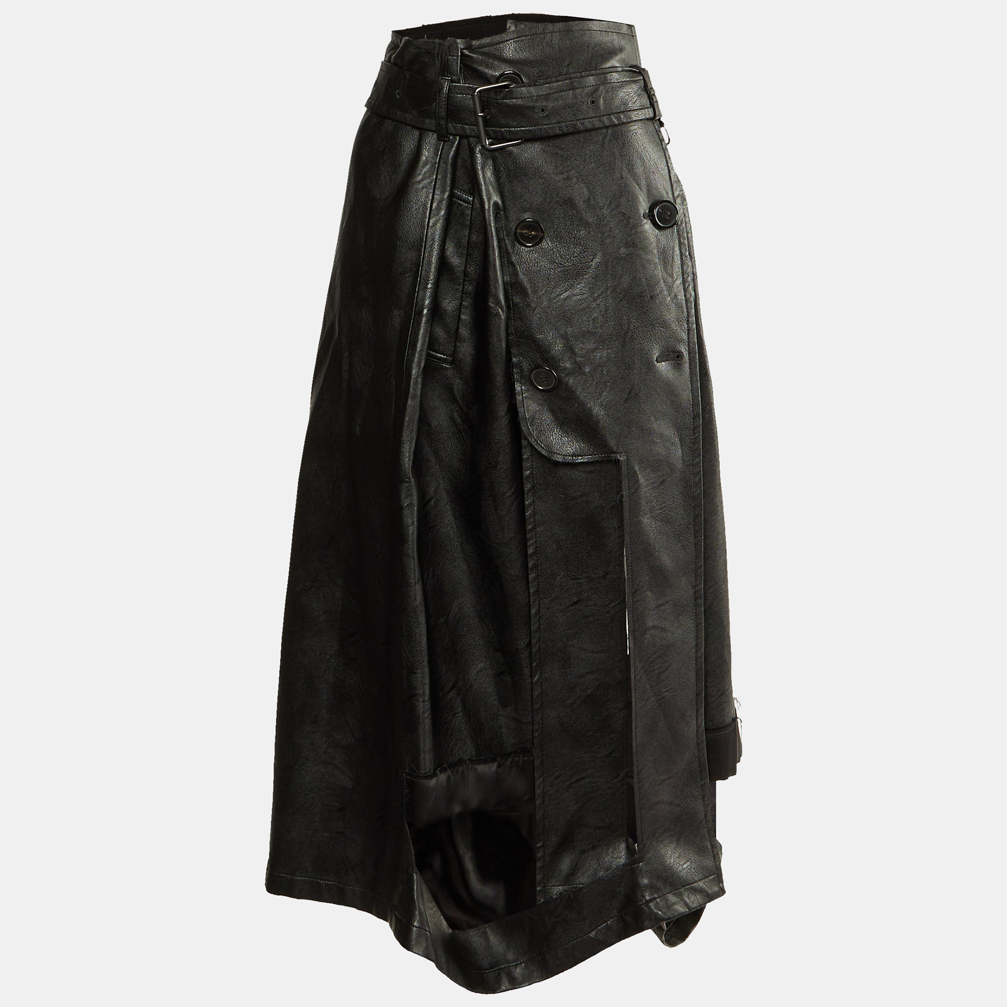Maison Martin Margiela Black Faux Leather & Chiffon Midi Skirt M
Maison Martin Margiela Black Faux Leather & Chiffon Midi Skirt M