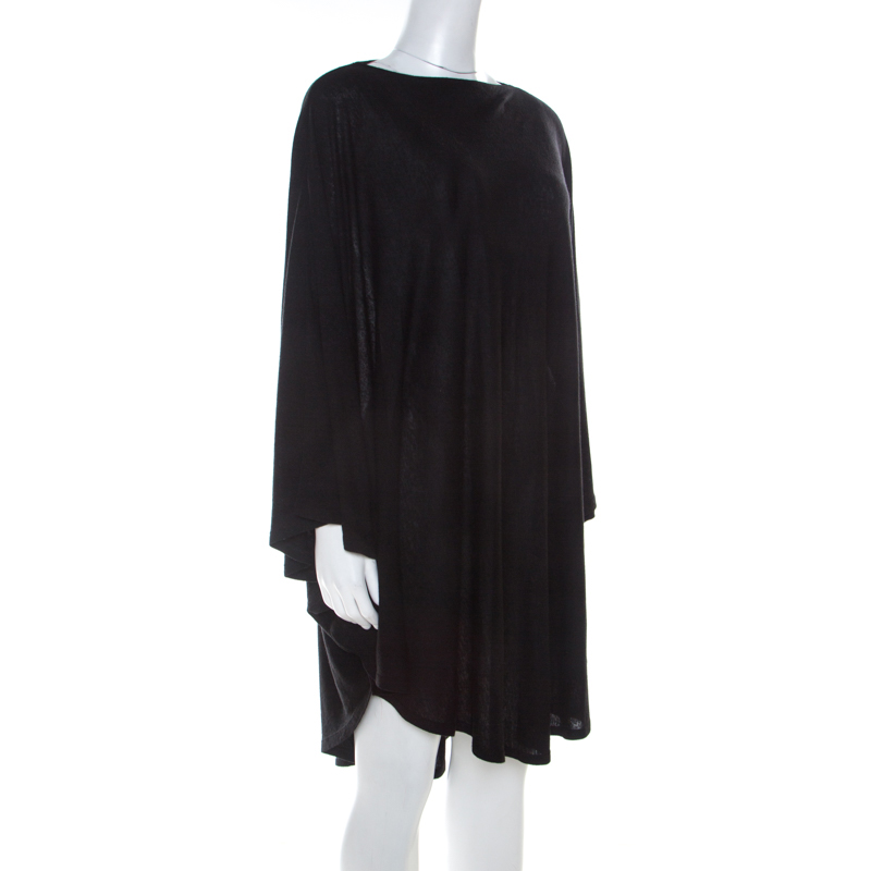 

MM6 Maison Margiela Black Marled Linen Blend Oversized Dress