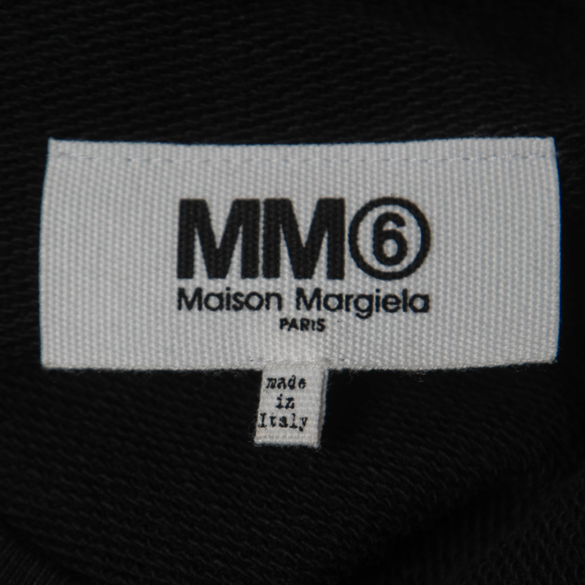 Maison Martin Margiela Black Cotton Fringed Sweatshirt M