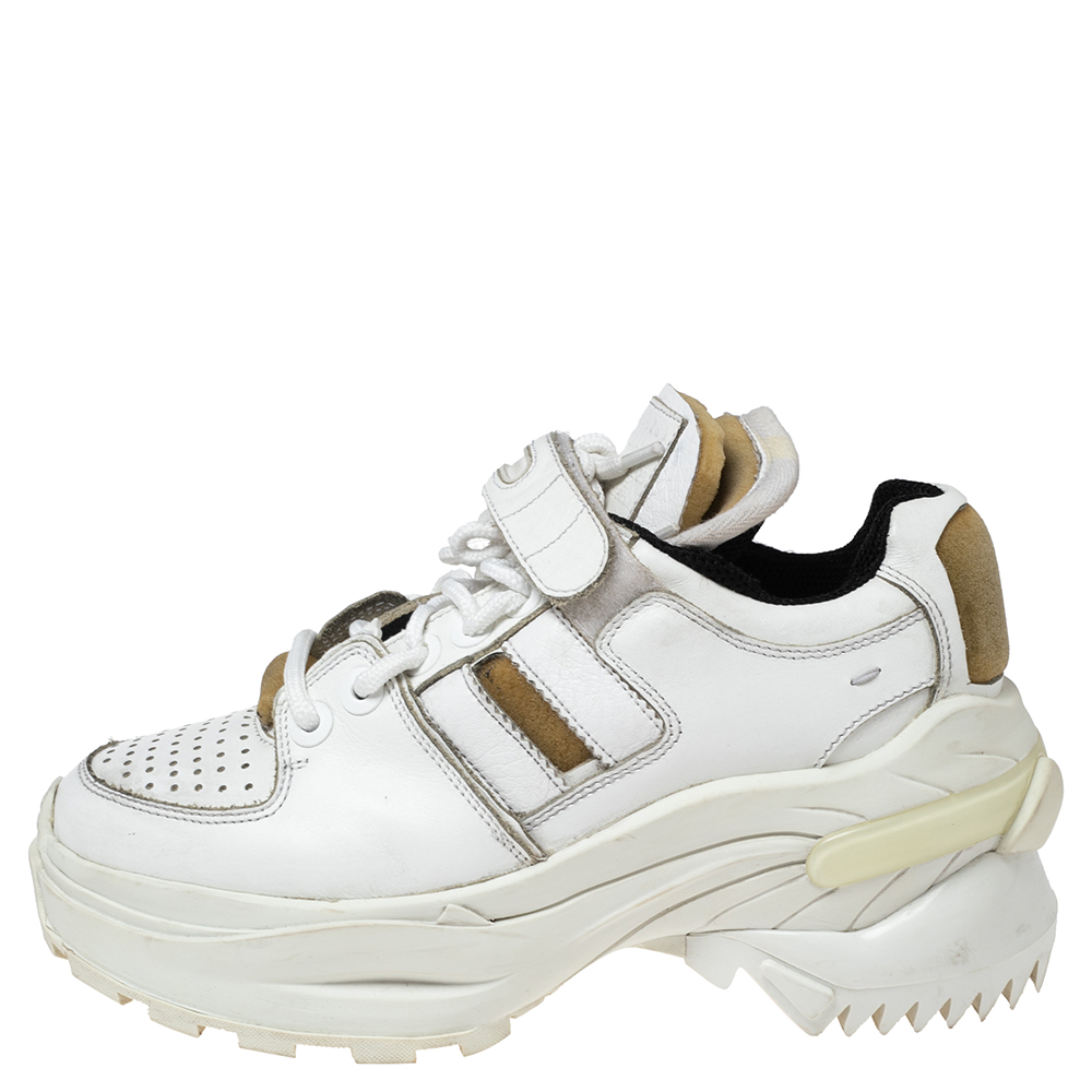 Maison Martin Margiela White Leather And Cotton Lace Up Sneakers Size
Maison Martin Margiela White Leather And Cotton Lace Up Sneakers Size
