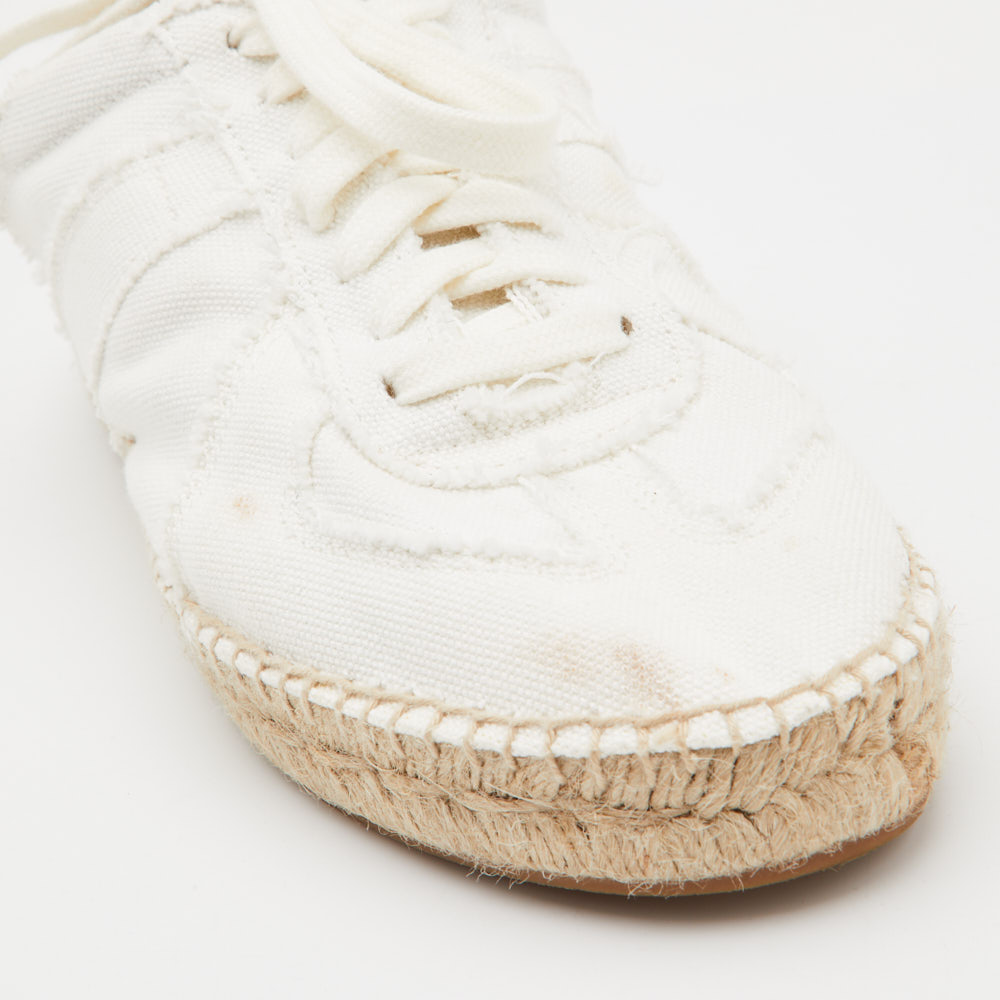 Maison Martin Margiela White Canvas Backless Espadrille Sneakers Size 39