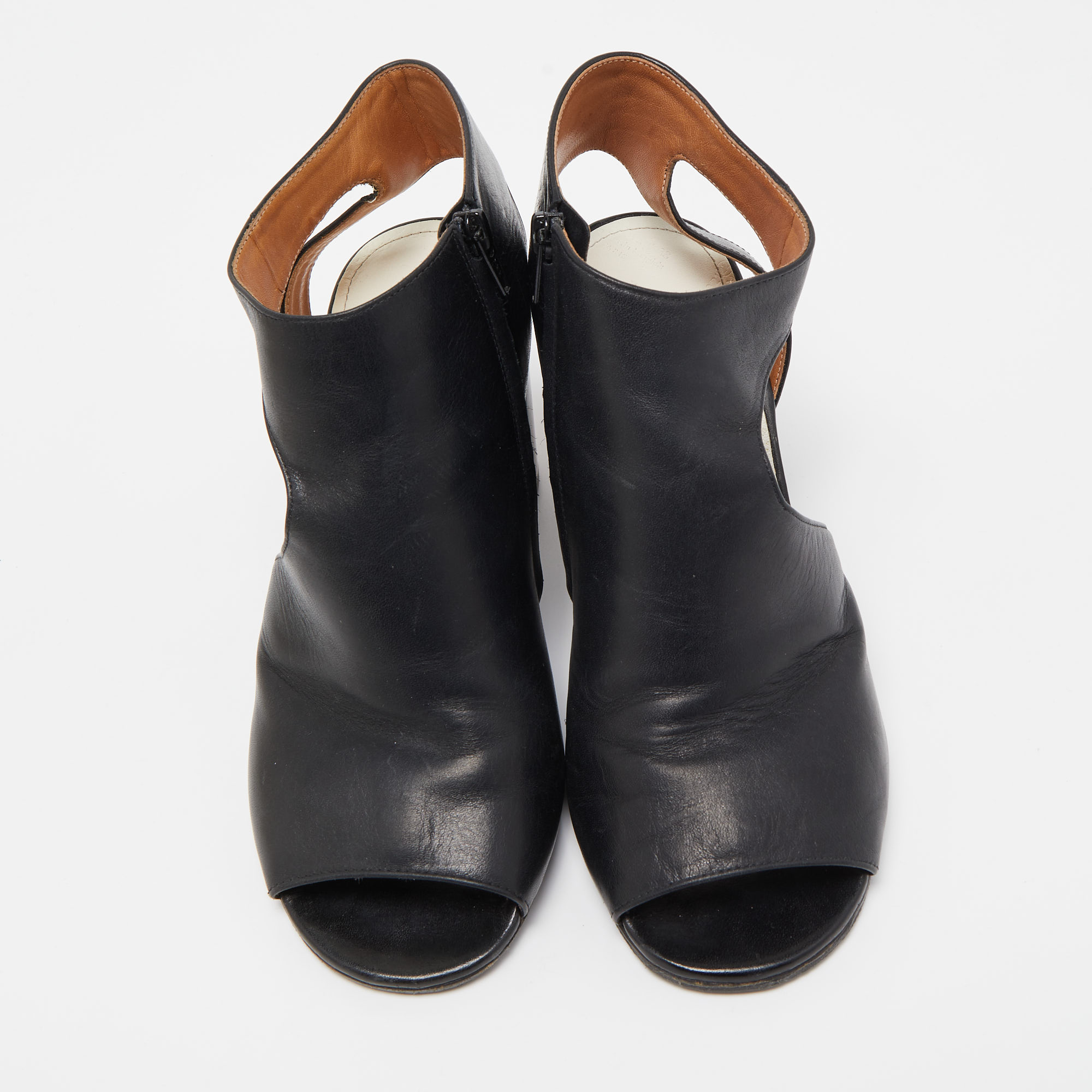Maison Martin Margiela Black Leather Open Toe Sandals Size 37