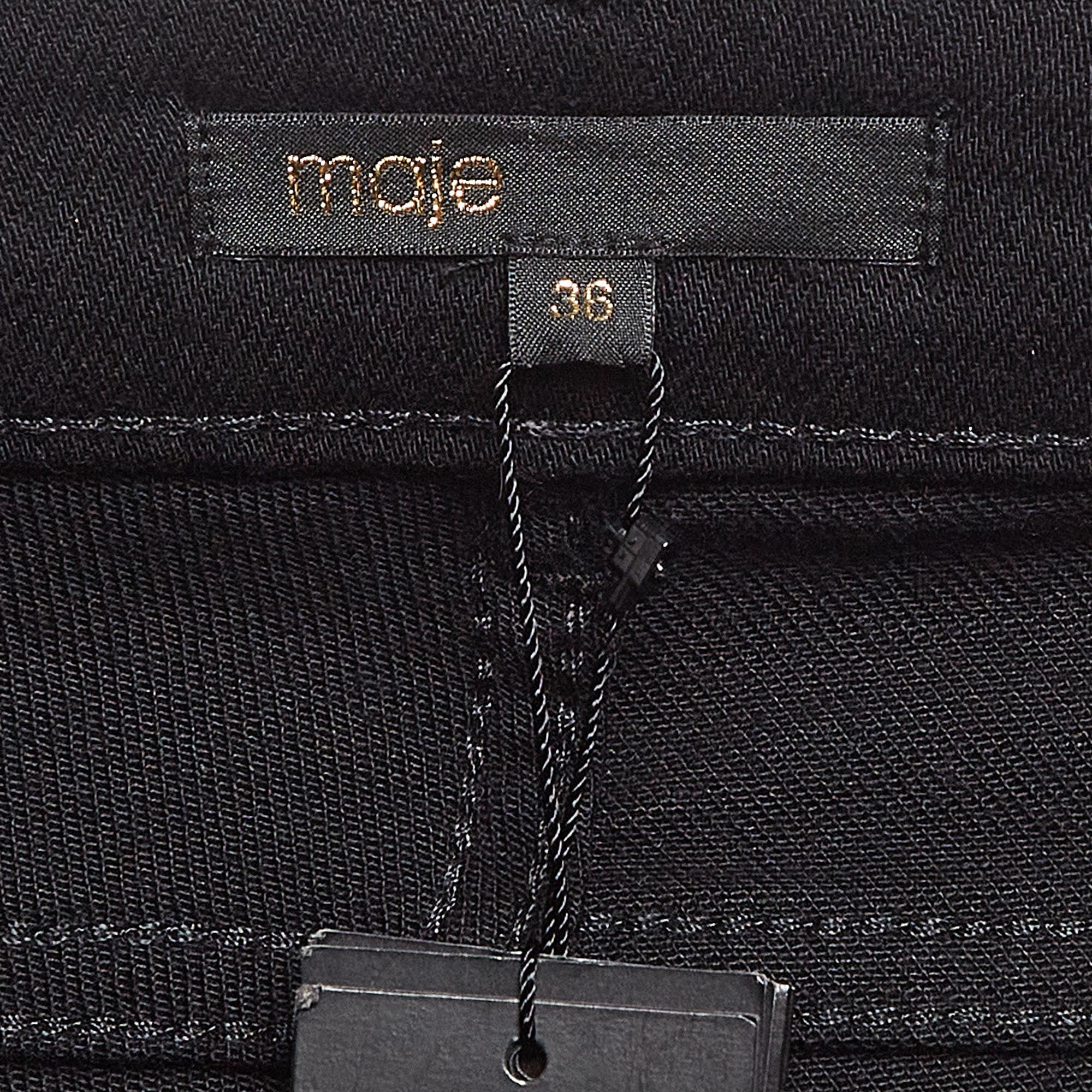 Maje Black Denim Raw Edge Skinny Jeans S Waist 28