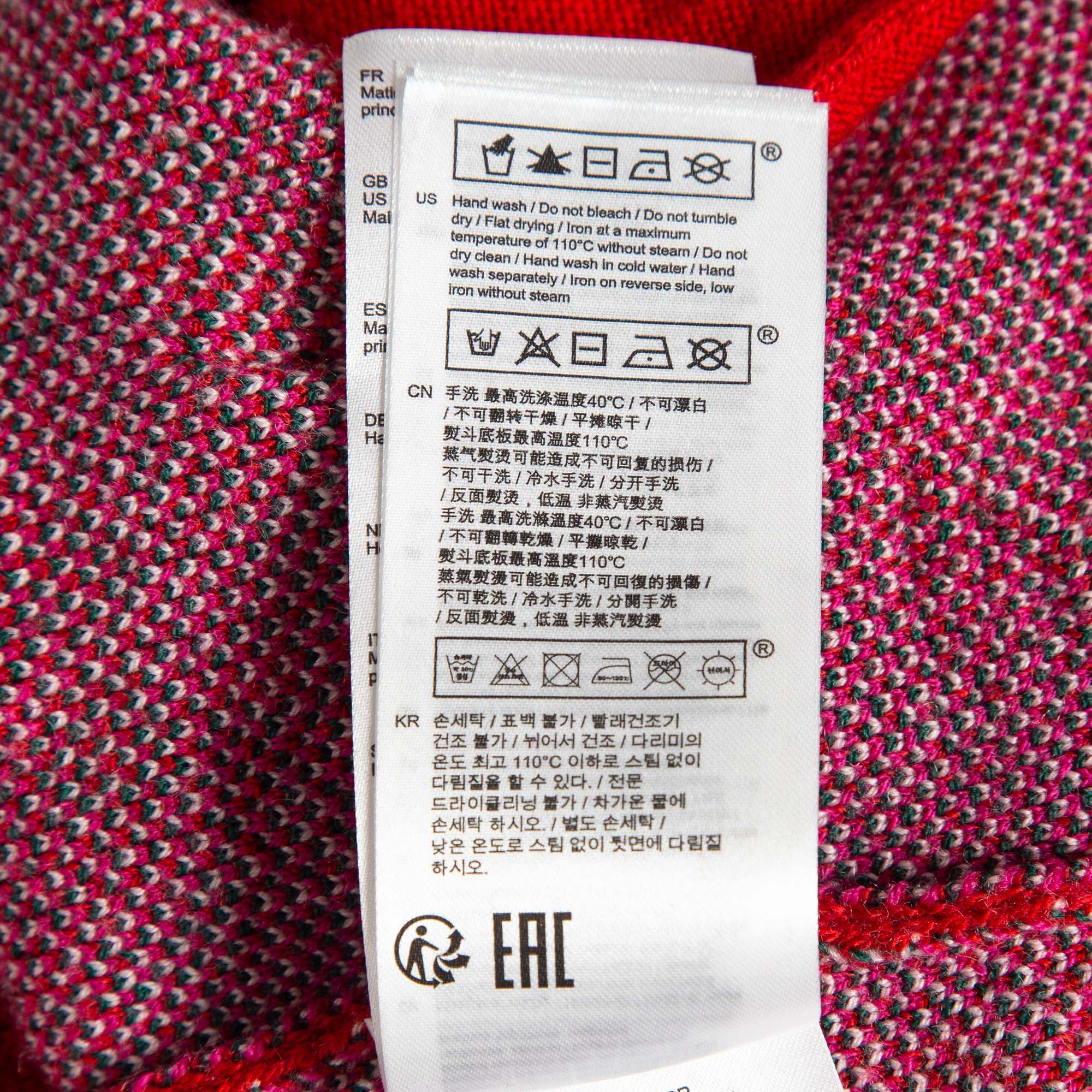 Maje Red March Cherry Jacquard Knit Cardigan S