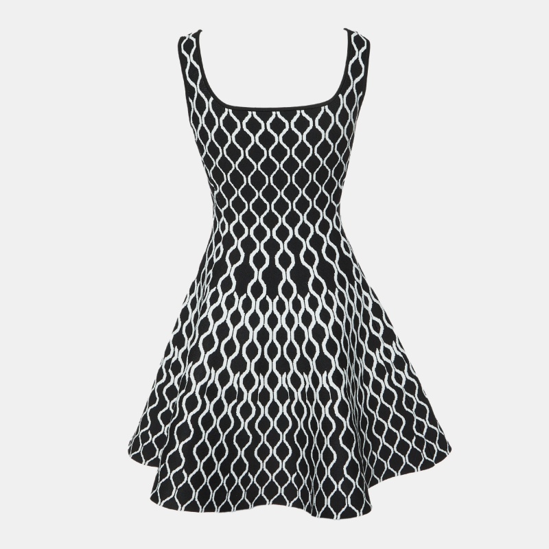 Maje Monochrome Jacquard Knit Mini Dress M