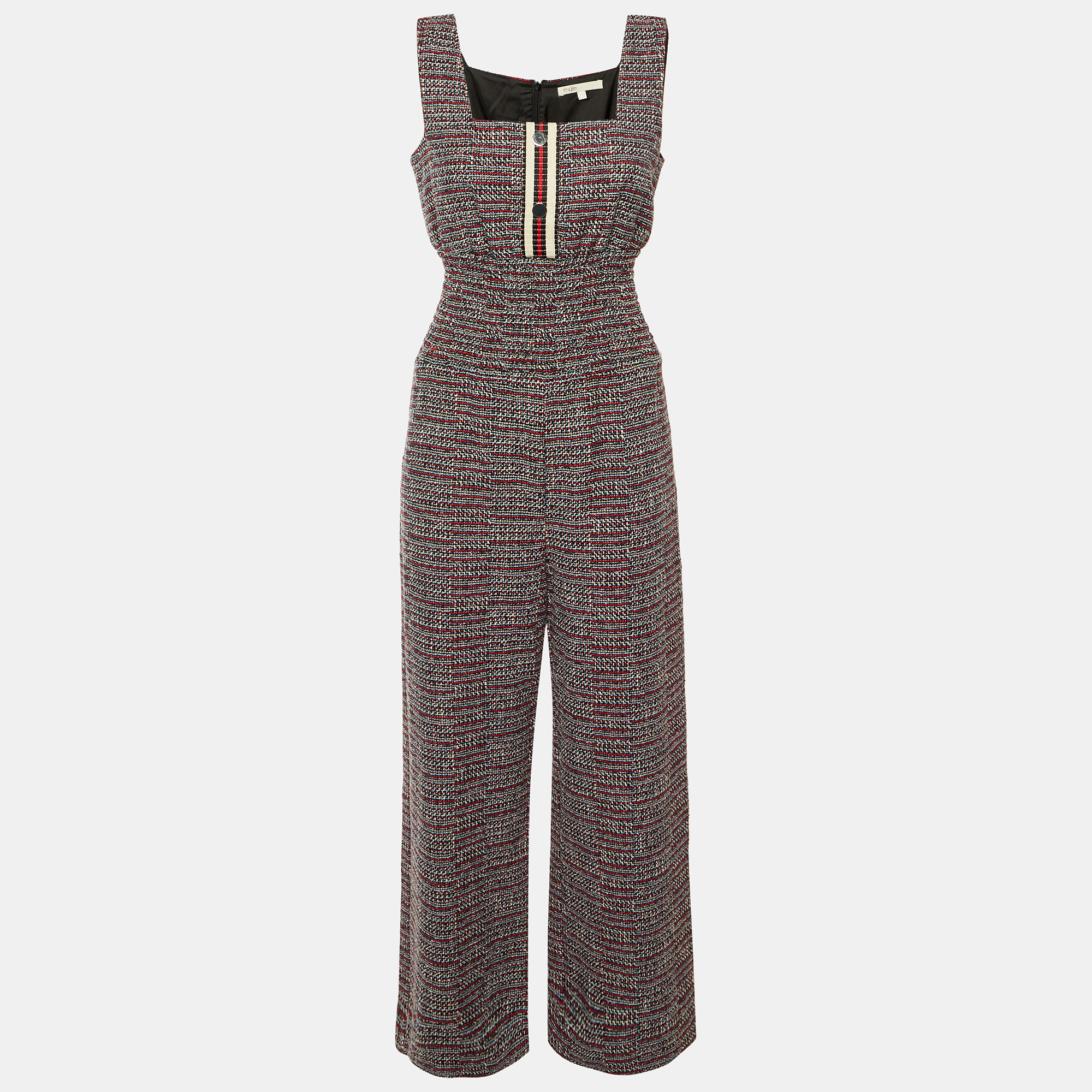 Maje Navy Blue Tweed Patelle Sleeveless Jumpsuit M
Maje Navy Blue Tweed Patelle Sleeveless Jumpsuit M