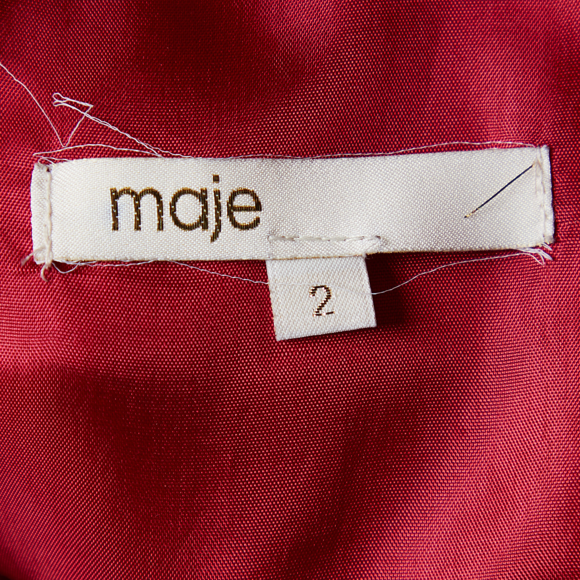 Maje Pink Textured Sleeveless Mini Dress M