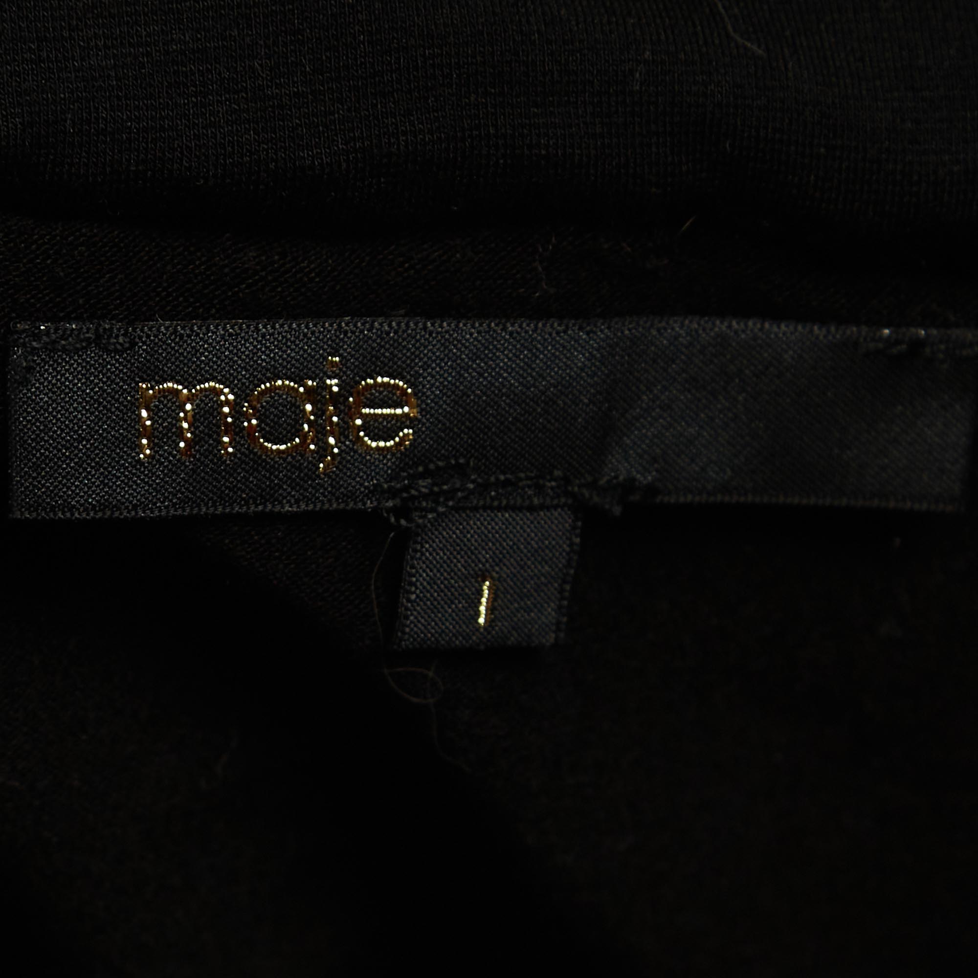 Maje Black/White Mesh Pleated Mini Skirt S
