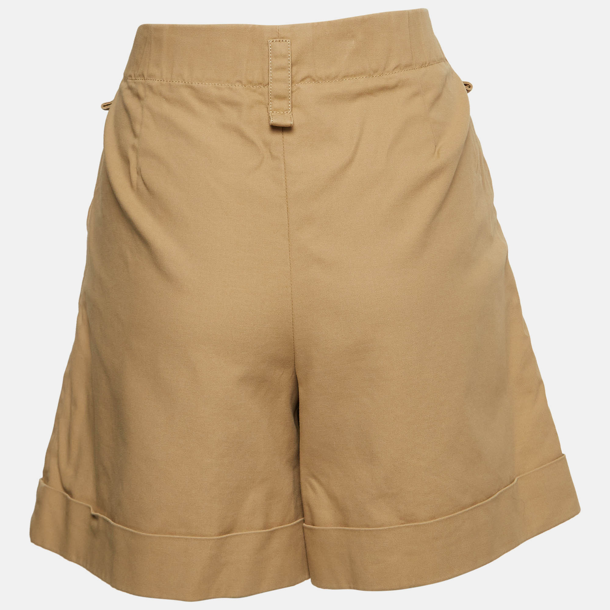 Maje Beige Cotton High Waist Shorts S