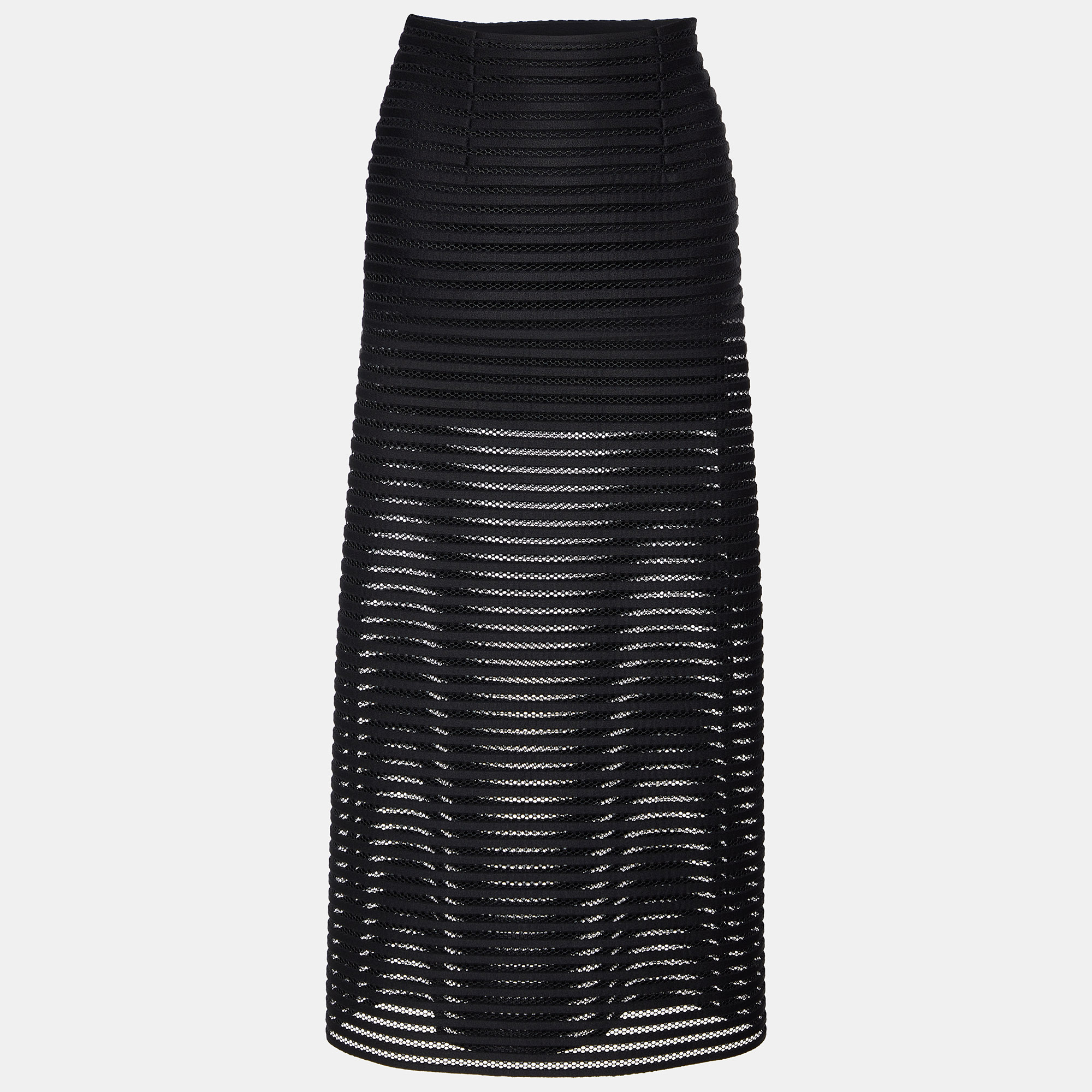 Maje black mesh & jersey jeunesse maxi skirt s
