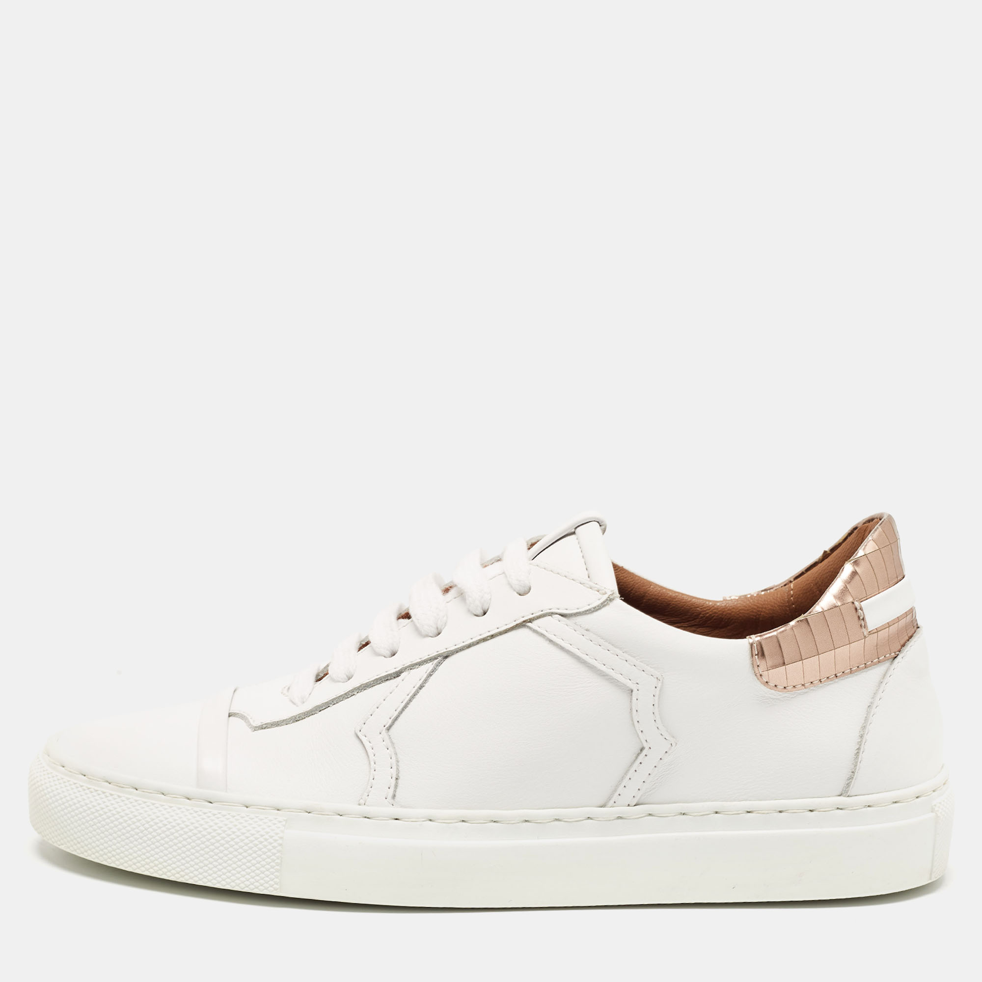 Malone souliers white/rose gold leather musa sneakers size 36