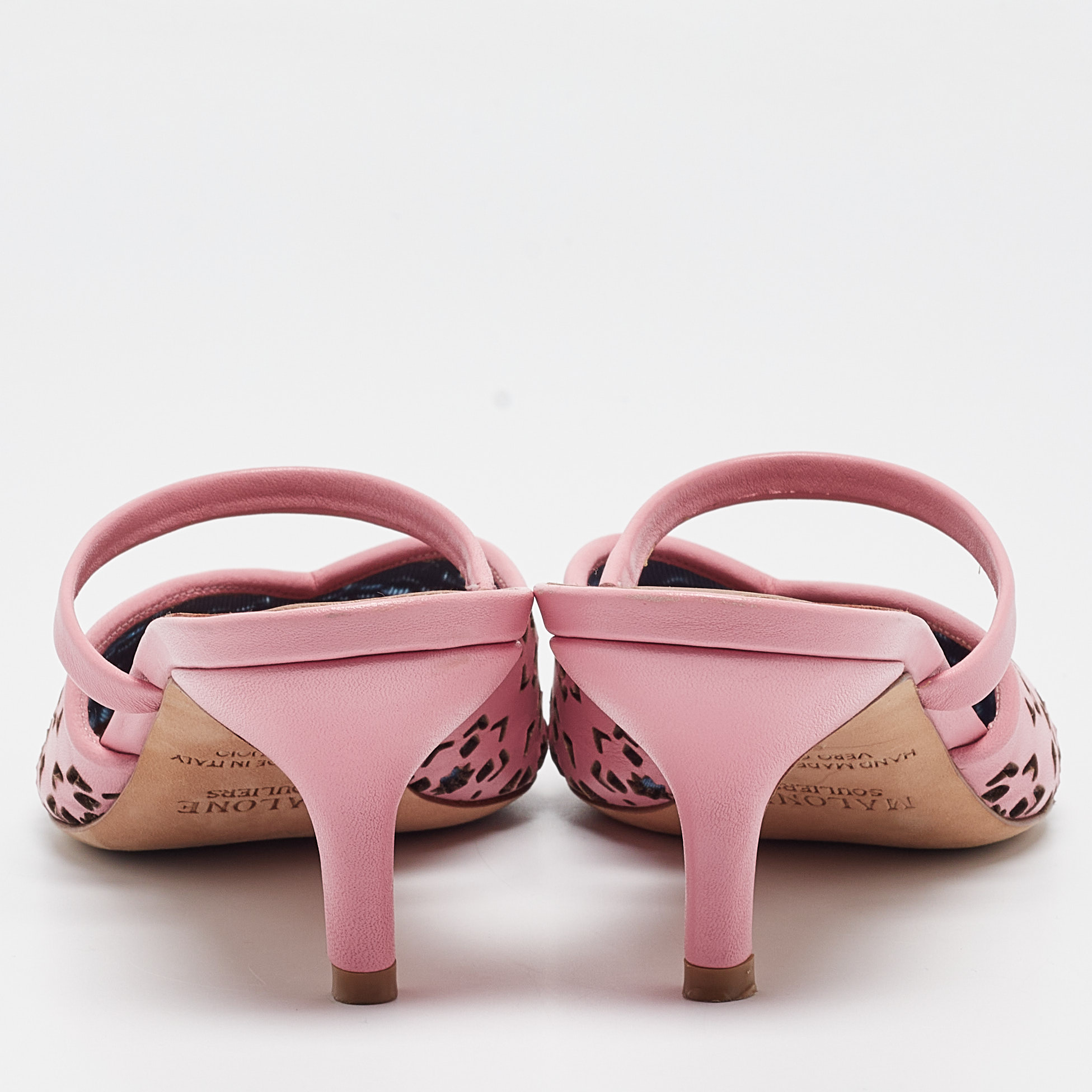 Malone Souliers Pink Leather Maureen Mules Size 38