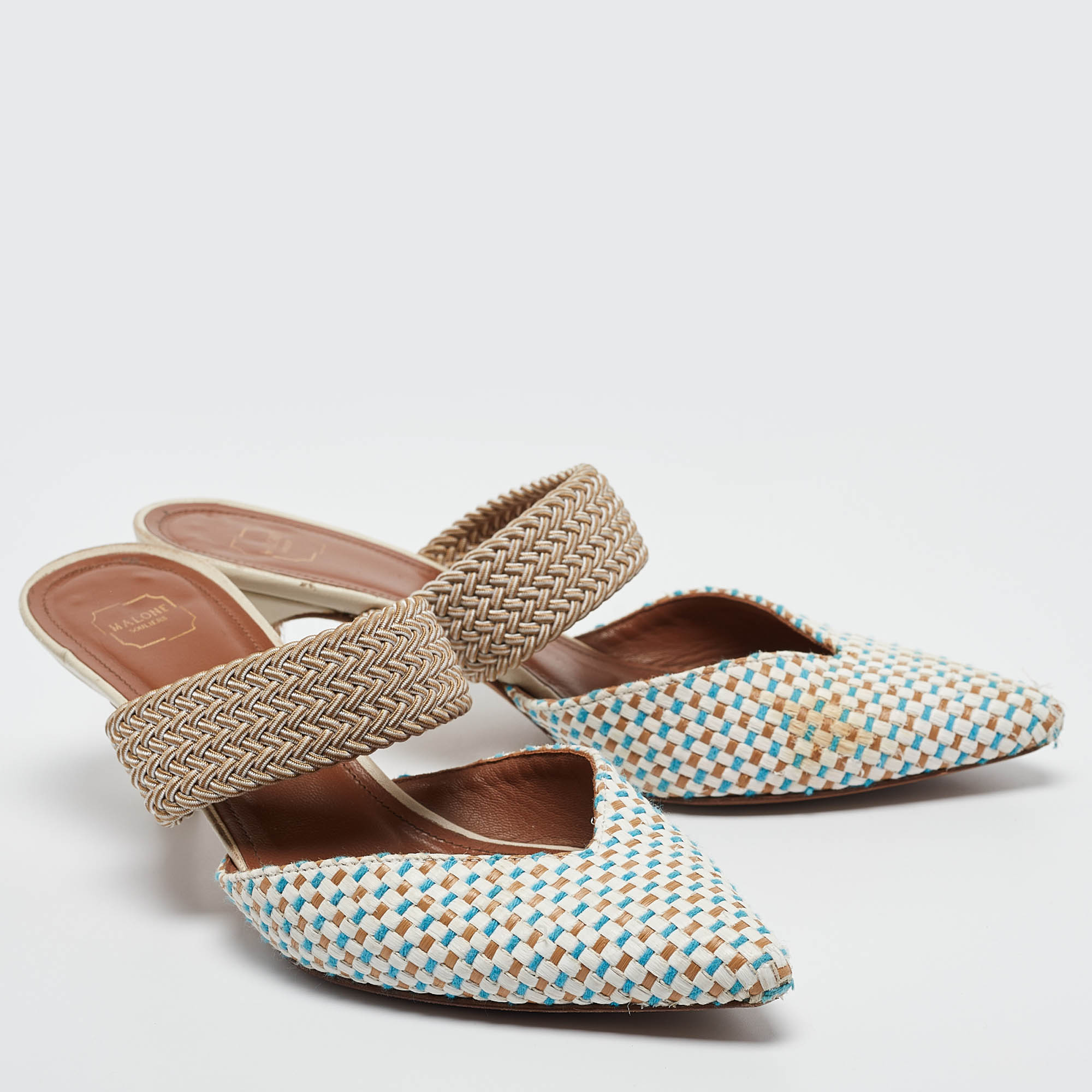 Malone Souliers Multicolor Raffia Maisie Mules Size 36