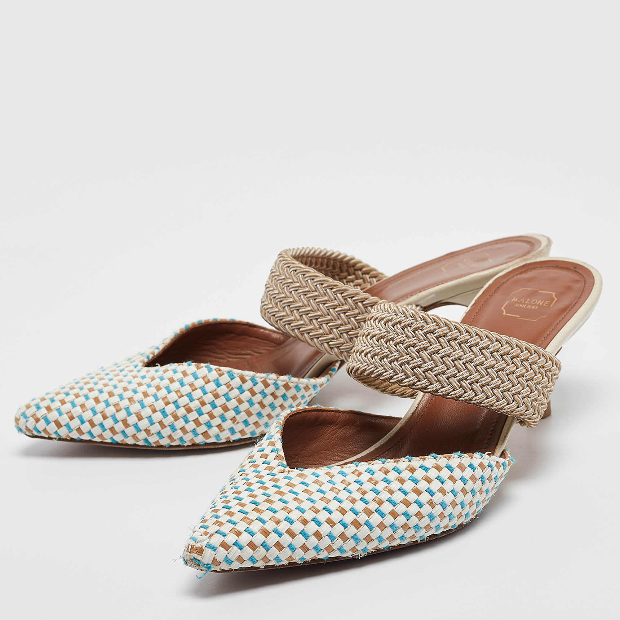 Malone Souliers Multicolor Raffia Maisie Mules Size 36