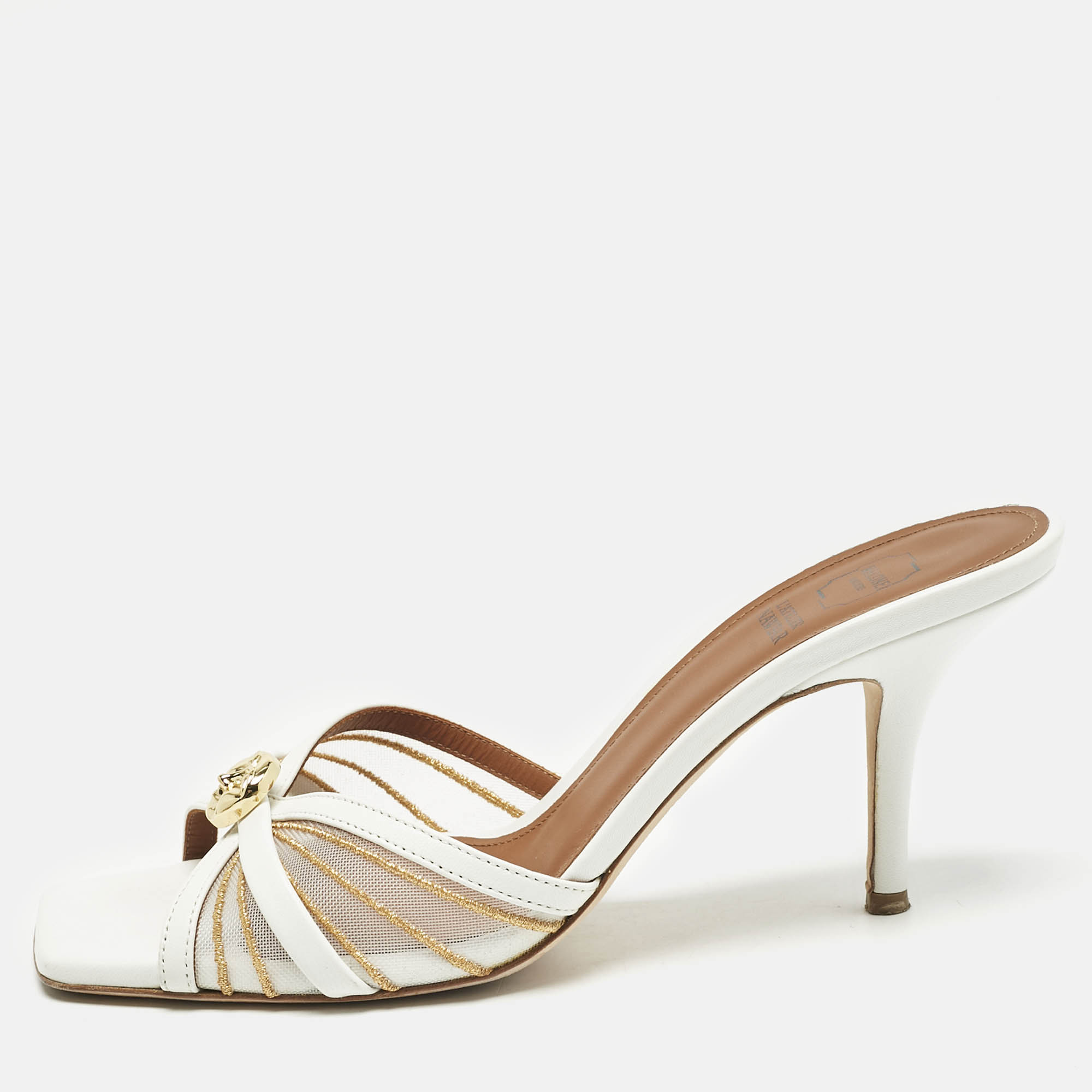 Malone Souliers White Leather and Mesh Perla Slide Sandals Size
Malone Souliers White Leather and Mesh Perla Slide Sandals Size