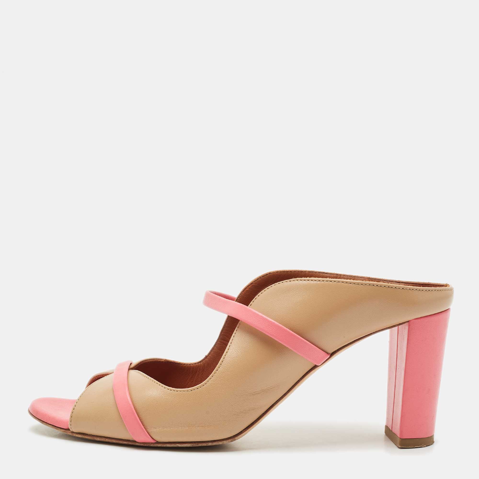 Malone Souliers Beige/Pink Leather Open Toe Norah Block Heel Mules Size
Malone Souliers Beige/Pink Leather Open Toe Norah Block Heel Mules Size