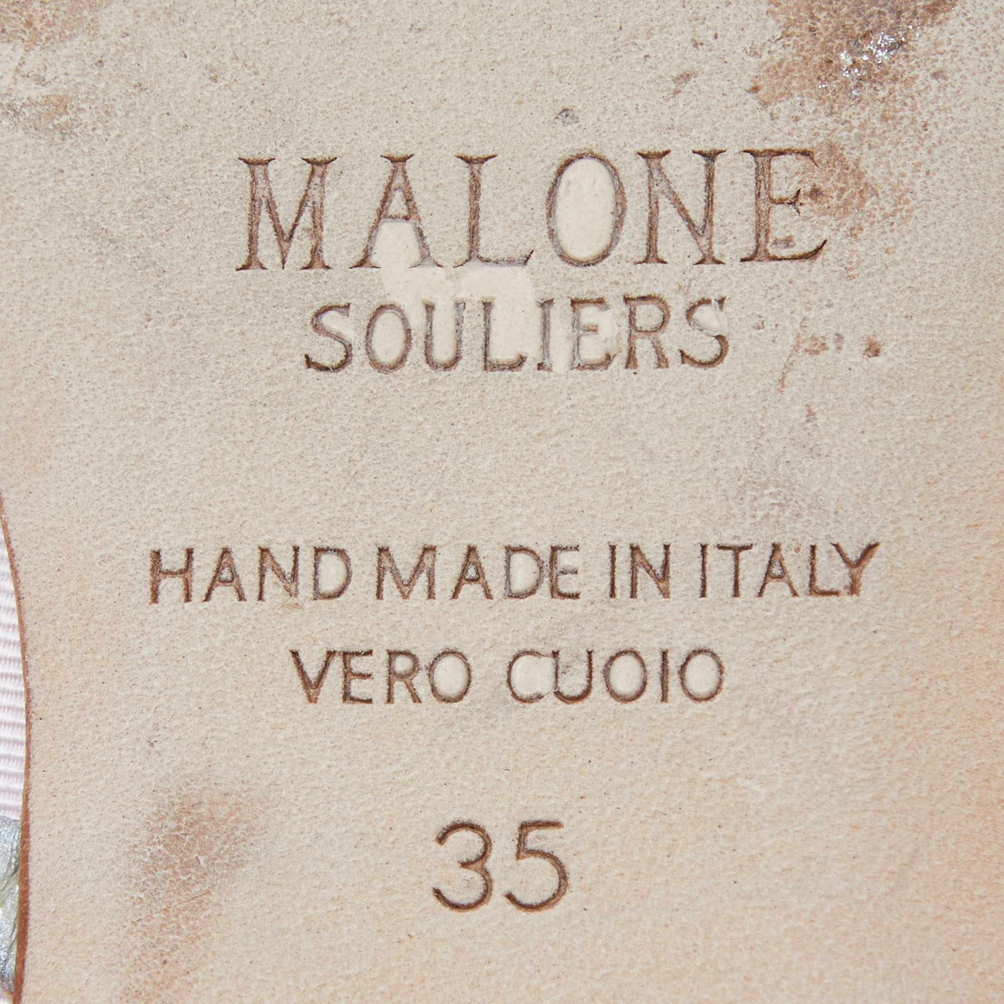 Malone Souliers Pink/Silver Canvas Maureen Flat Mules Size 35