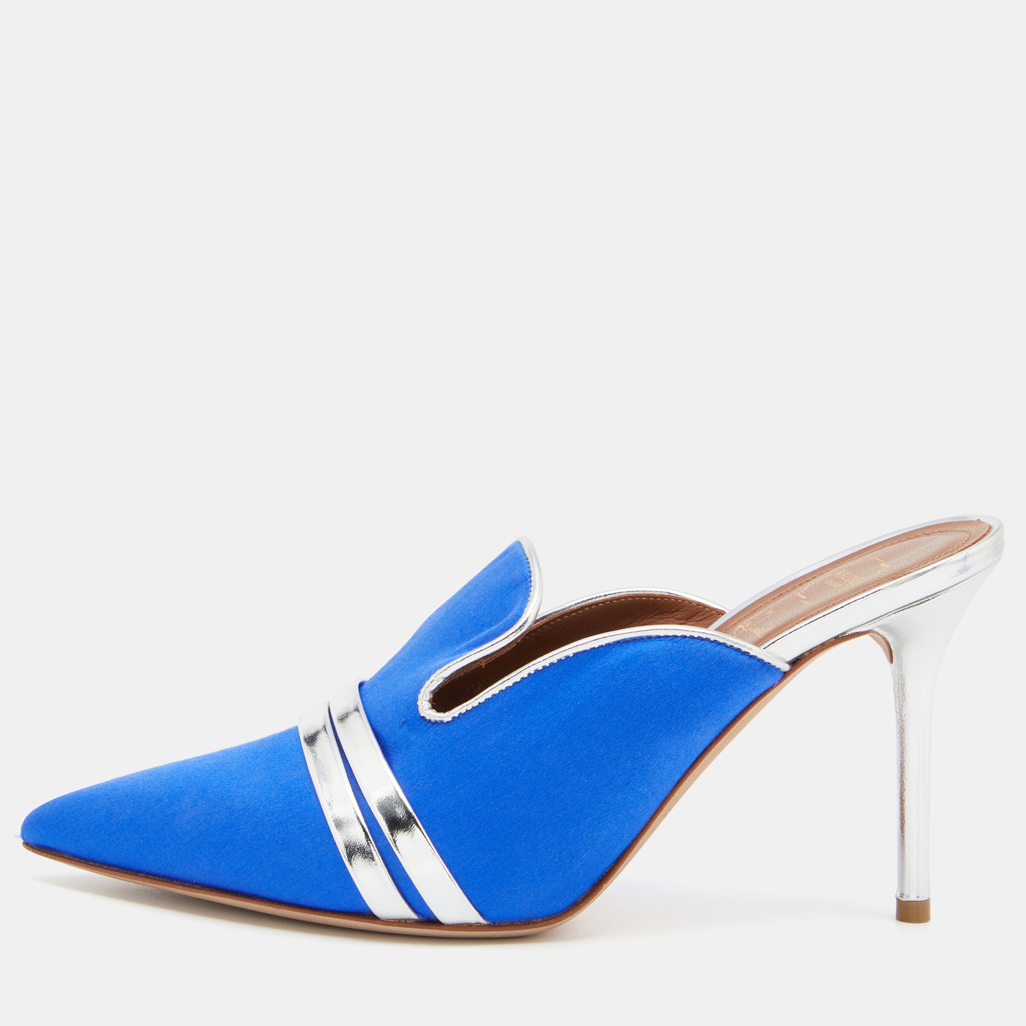 Malone Souliers By Roy Luwolt Blue/Silver And Leather Hayley Mules Size 38