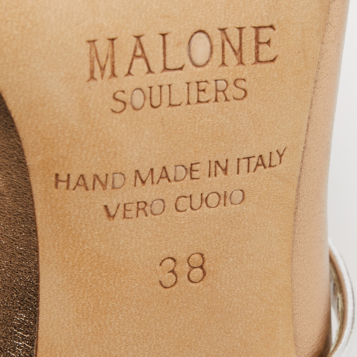 Malone Souliers Metallic Leather Maureen Mules Size 38