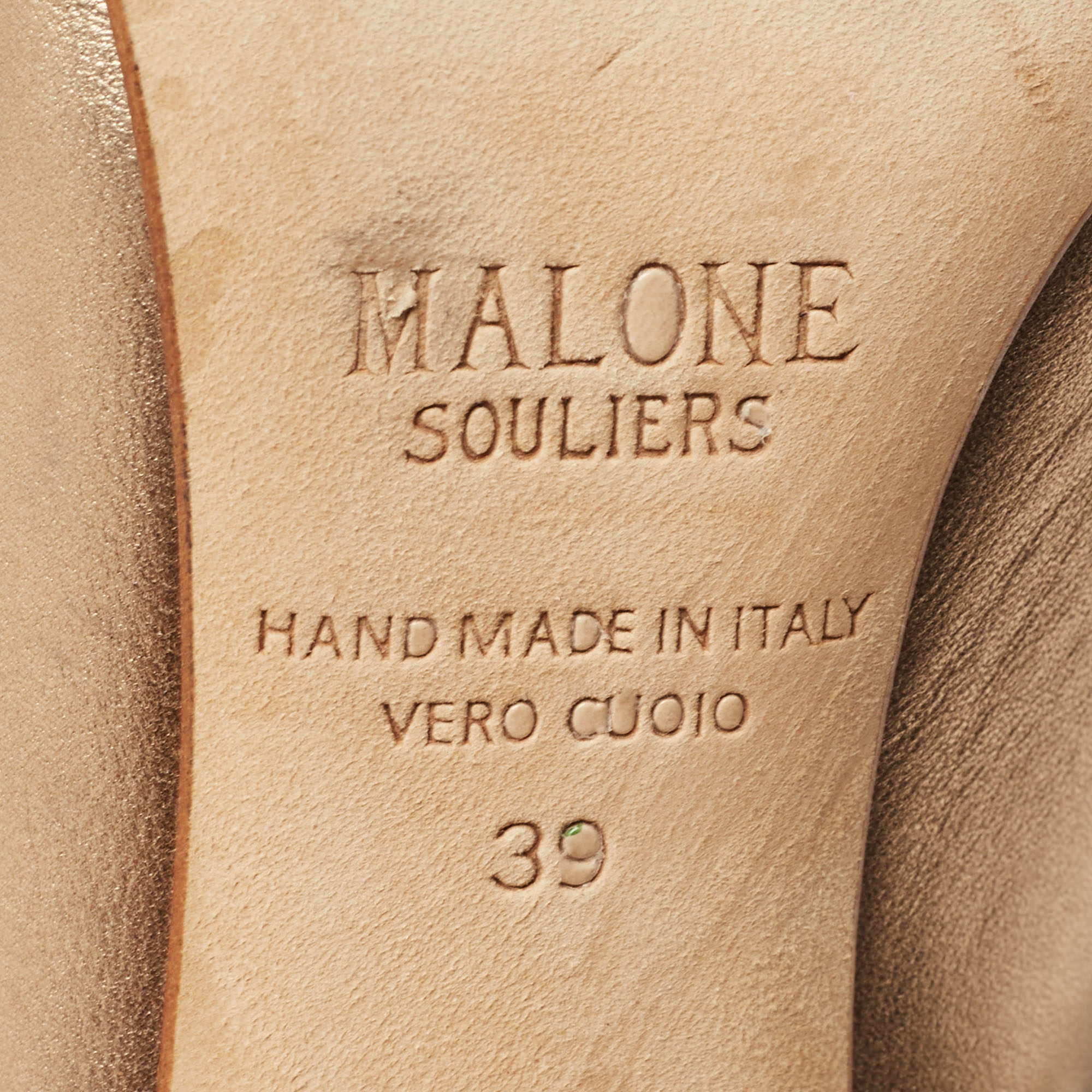 Malone Souliers Metallic Leather Maureen Mules Size 39