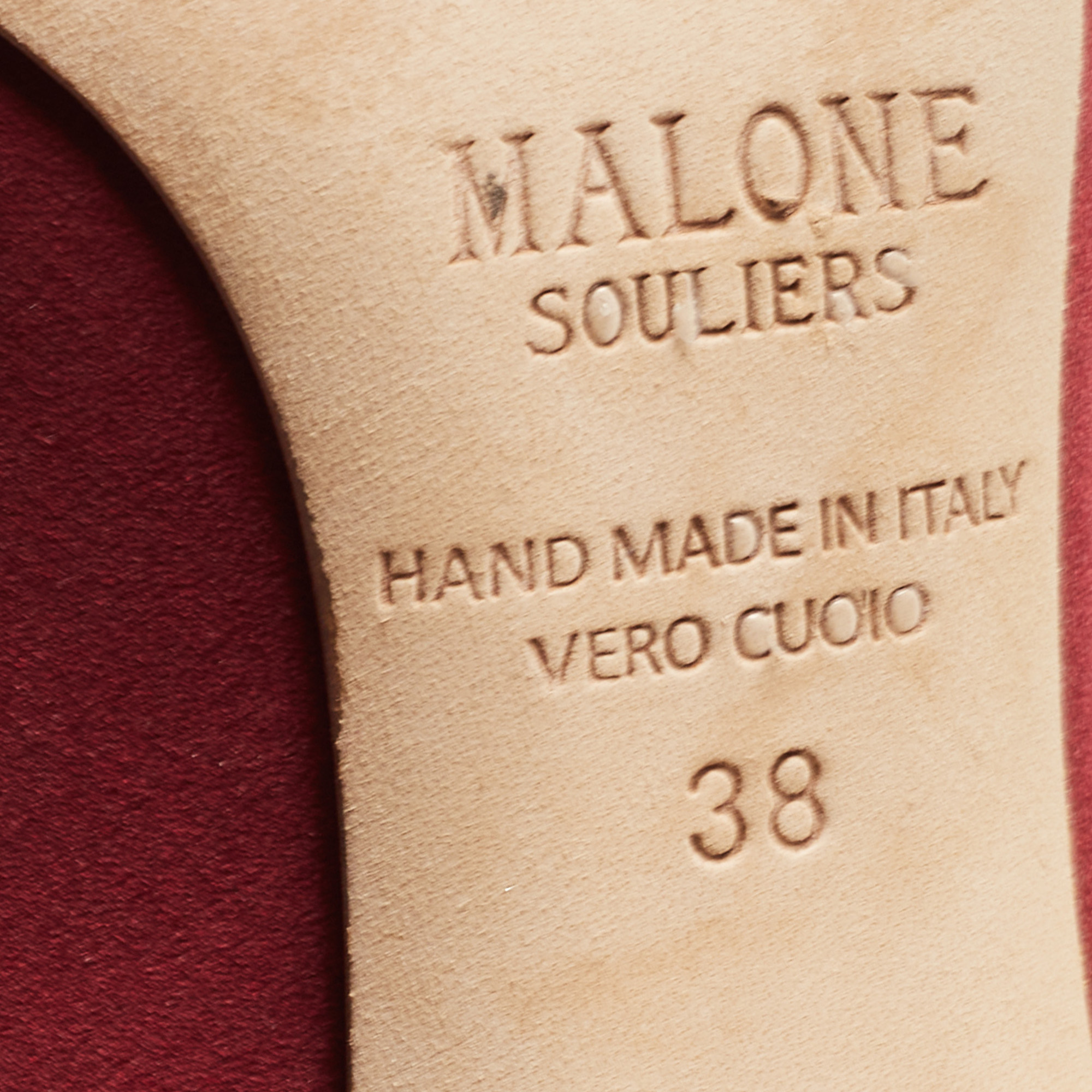 Malone Souliers Burgundy/Gold Satin Maureen Pumps Size 38