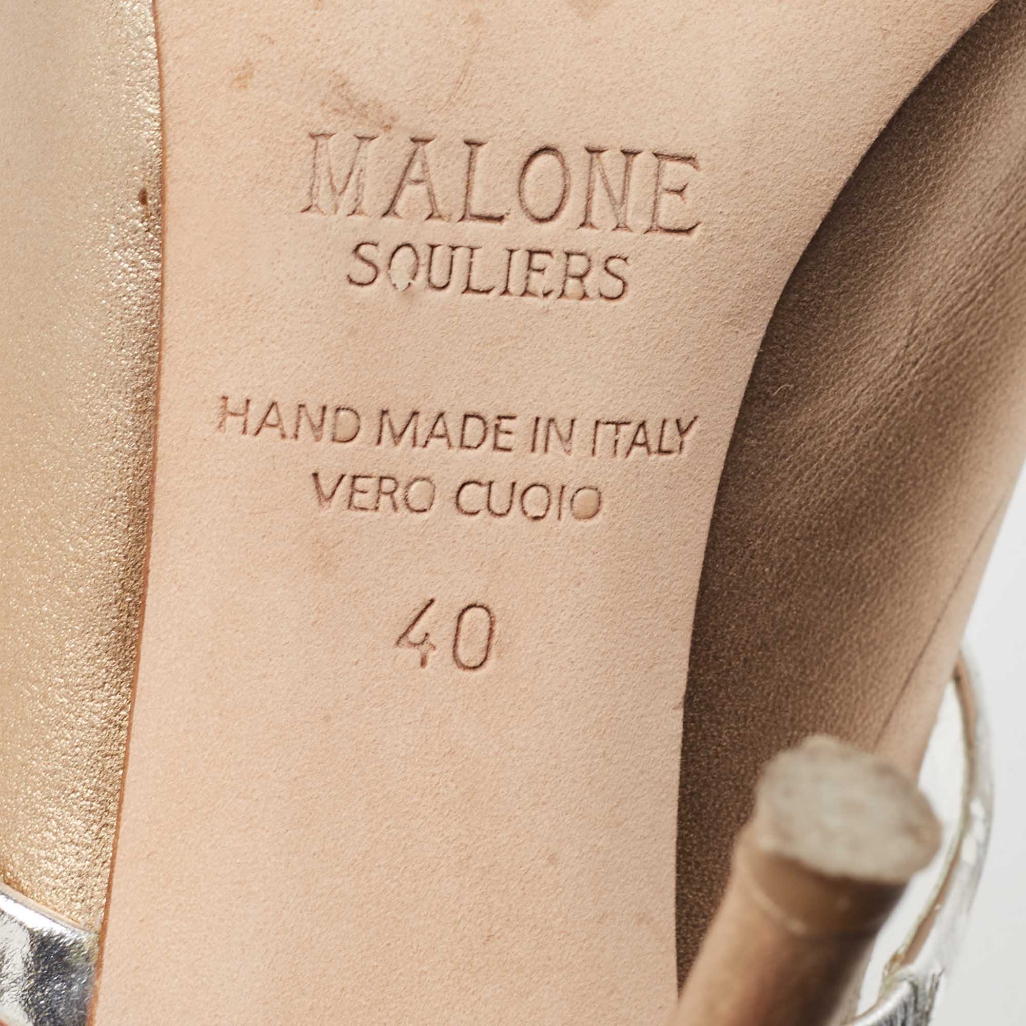 Malone Souliers  Metallic Gold Leather Maureen Pumps Size 40