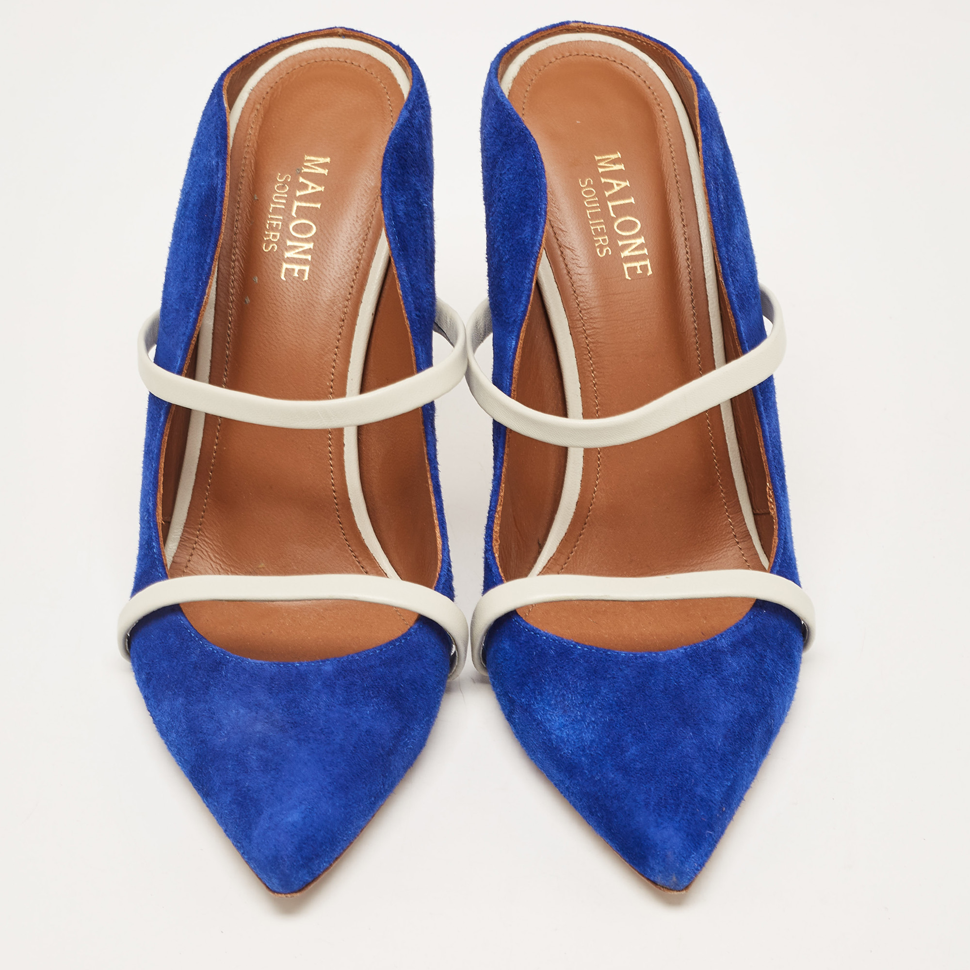 Malone Souliers Blue Suede And Leather Maureen  Pumps Size 39