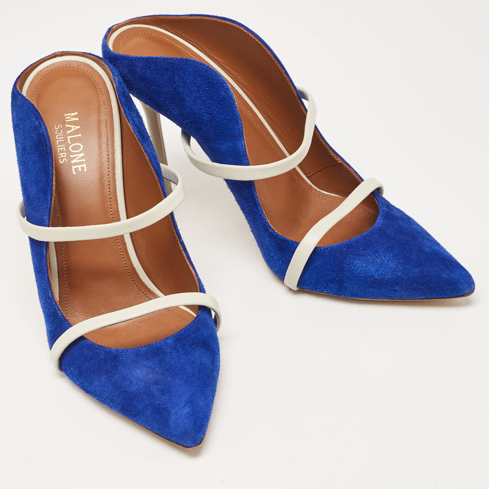 Malone Souliers Blue Suede And Leather Maureen  Pumps Size 39