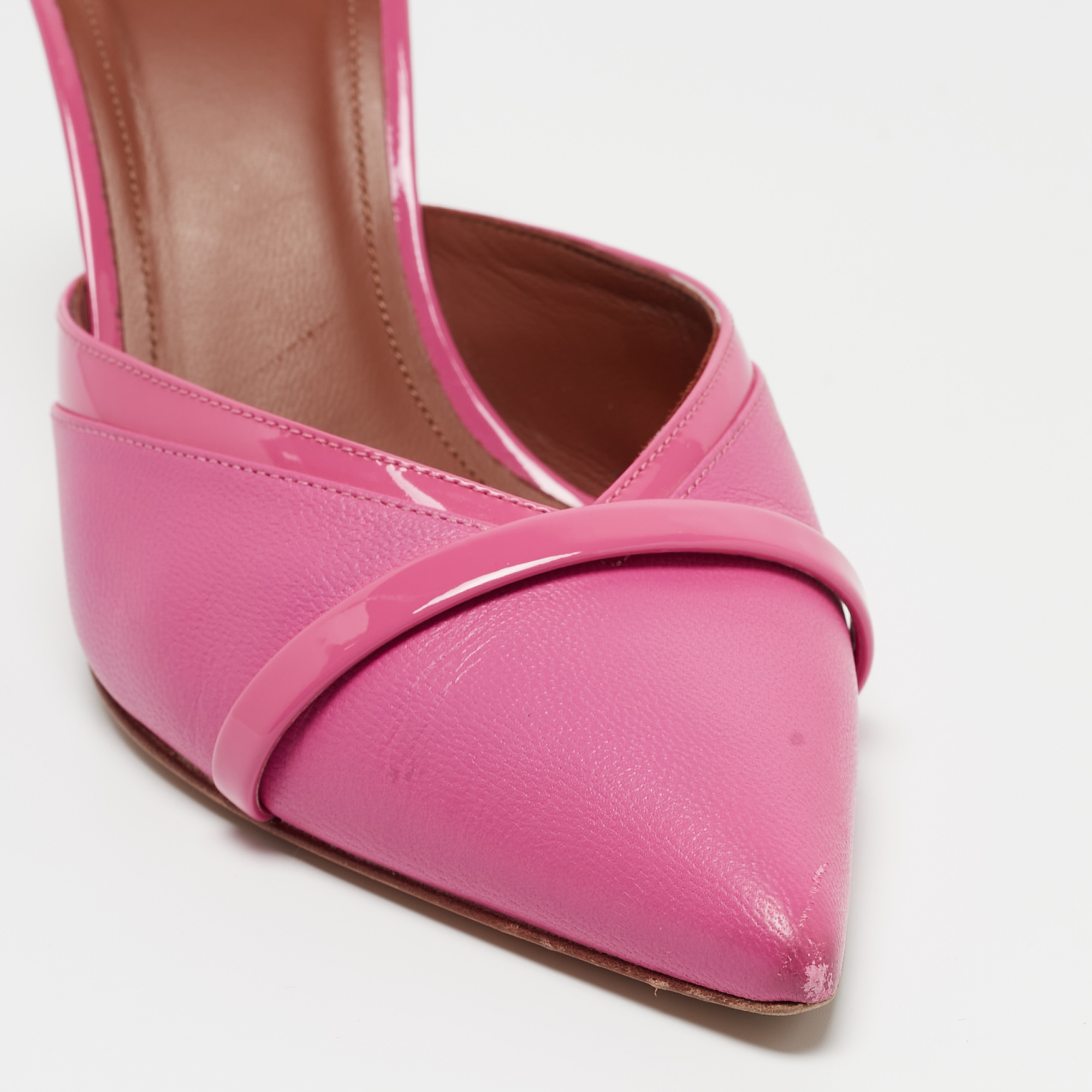 Malone Souliers Pink Patent And Leather Jake Mules Size 39