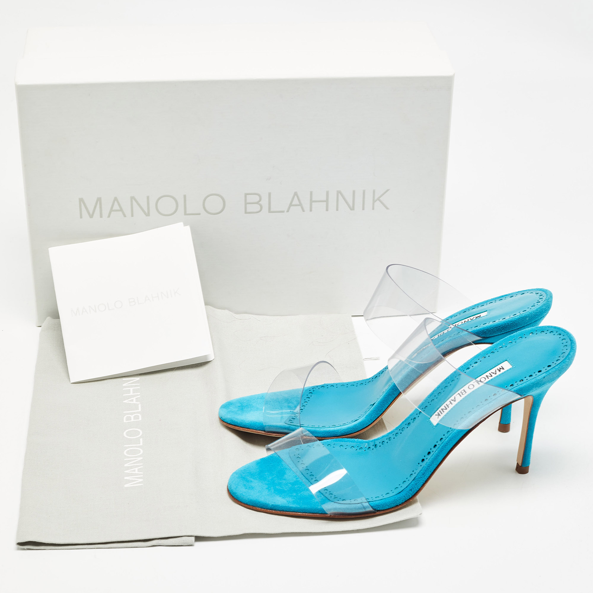 Manolo Blahnik Transparent PVC Scolto Sandals Size 37