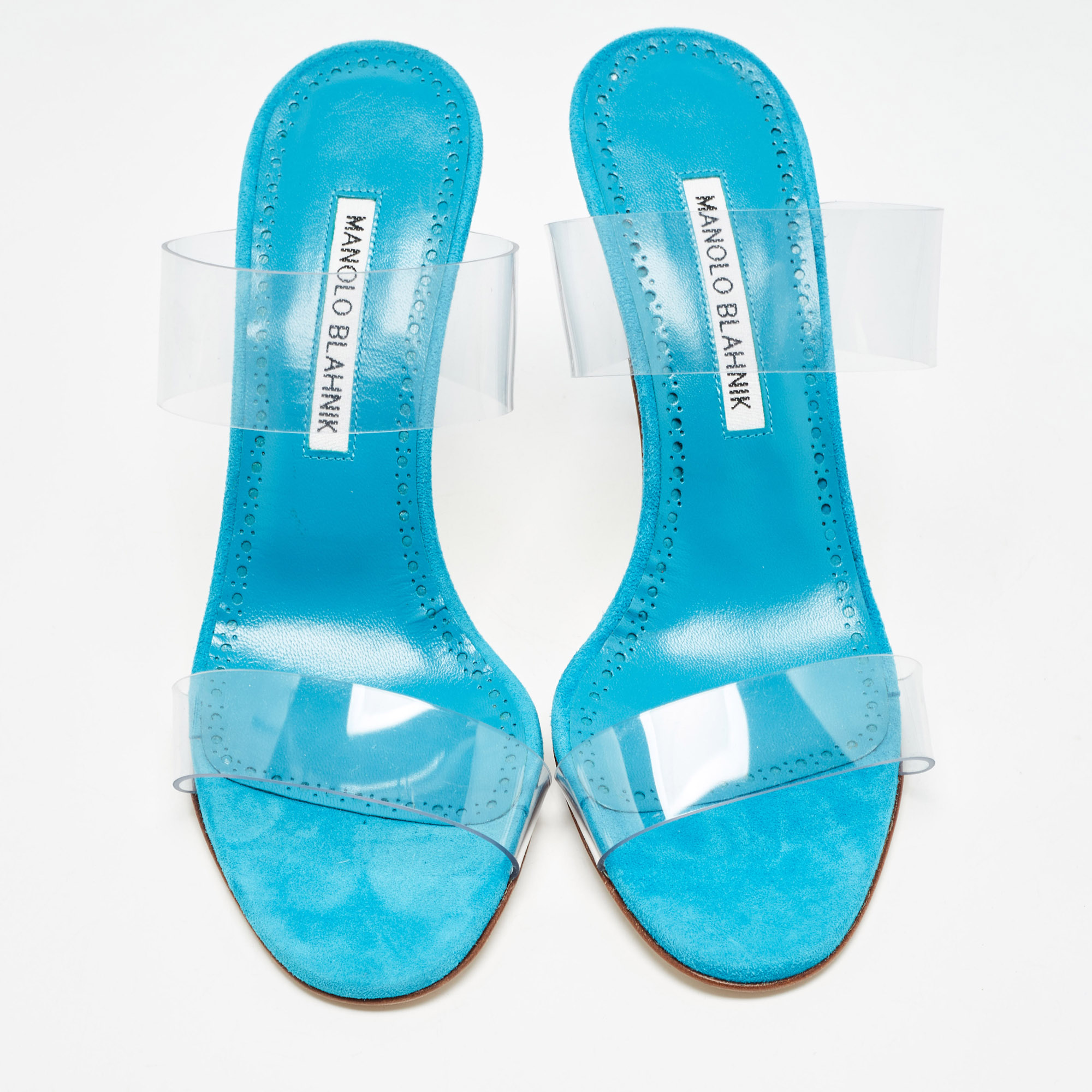 Manolo Blahnik Transparent PVC Scolto Sandals Size 37