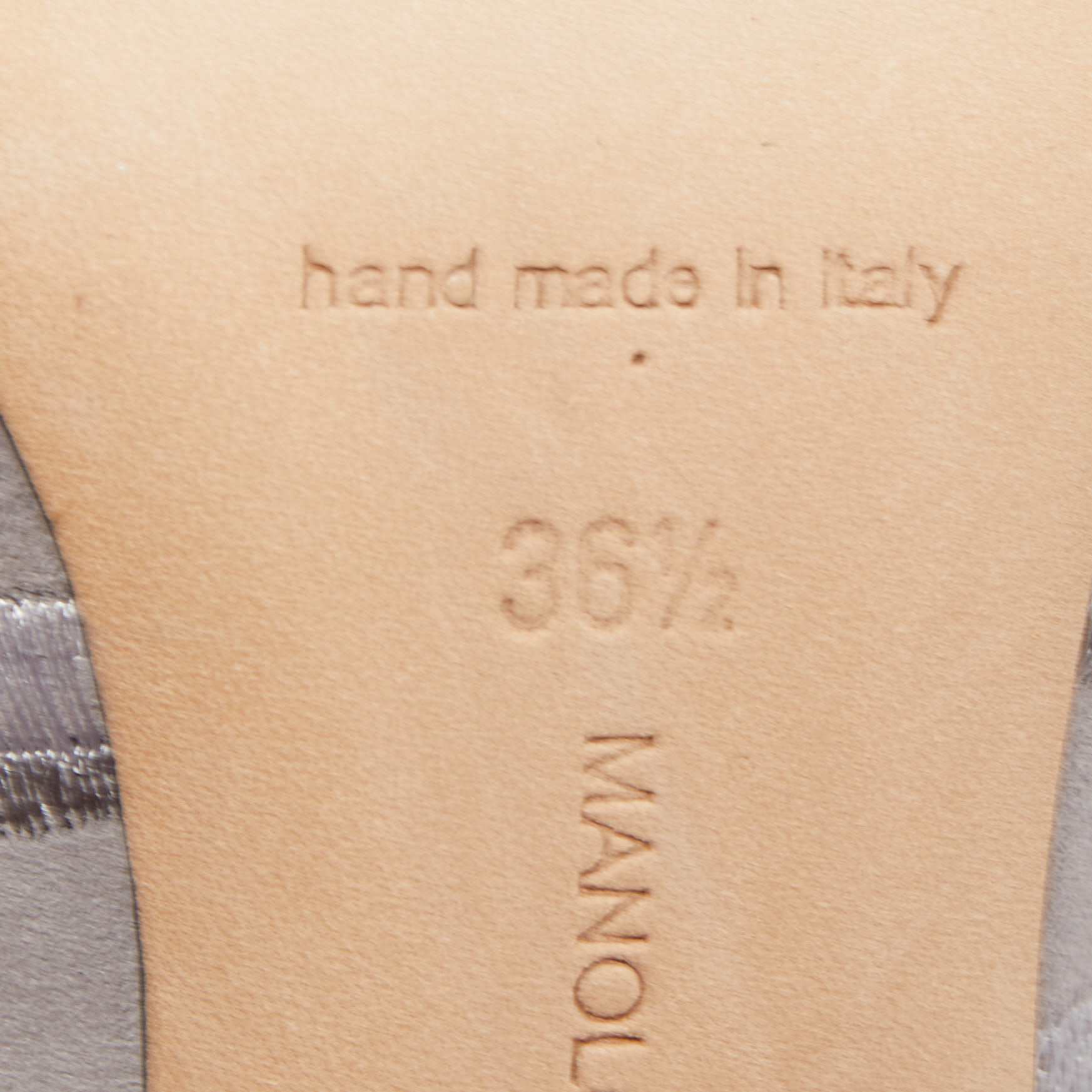 Manolo Blahnik Grey Suede Embroidered BB Pumps Size 36.5