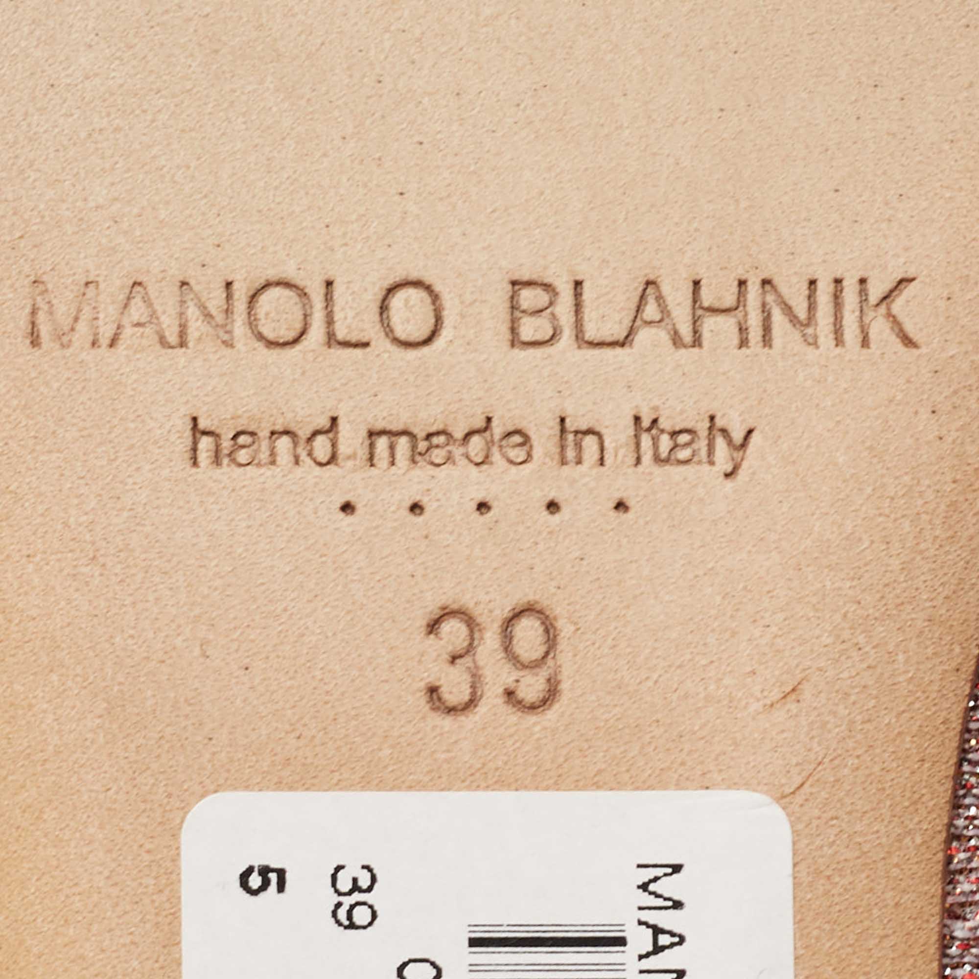 Manolo Blahnik Gold Glitter Hangisi Ballet Flats Size 39