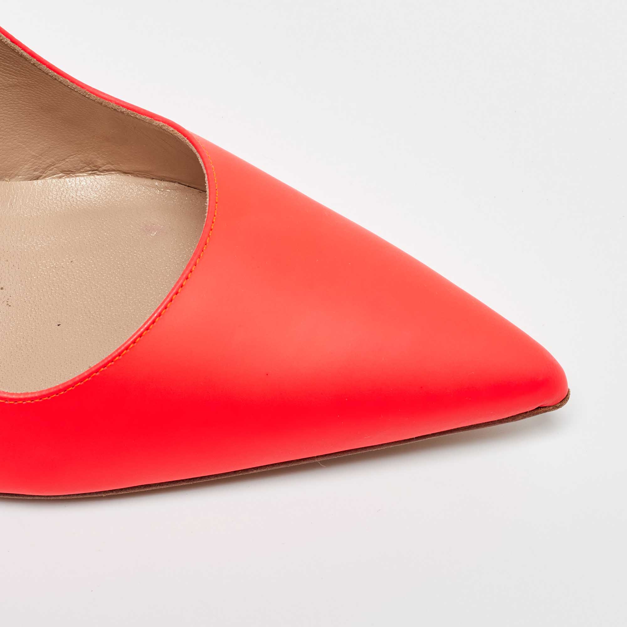 Manolo Blahnik Orange Leather BB Pumps Sze 39