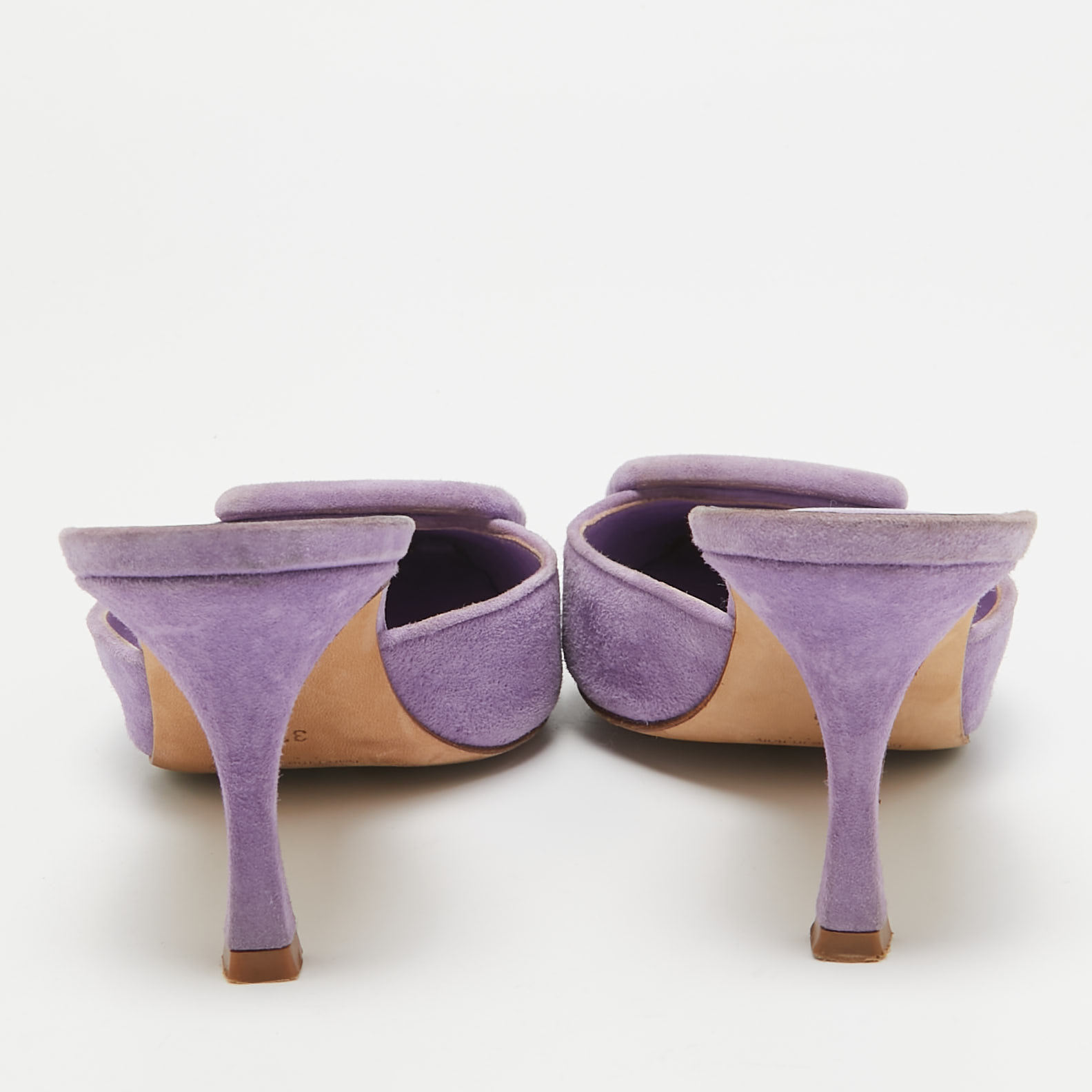 Manolo Blahnik Lilac Suede Maysale Mules Size 37.5