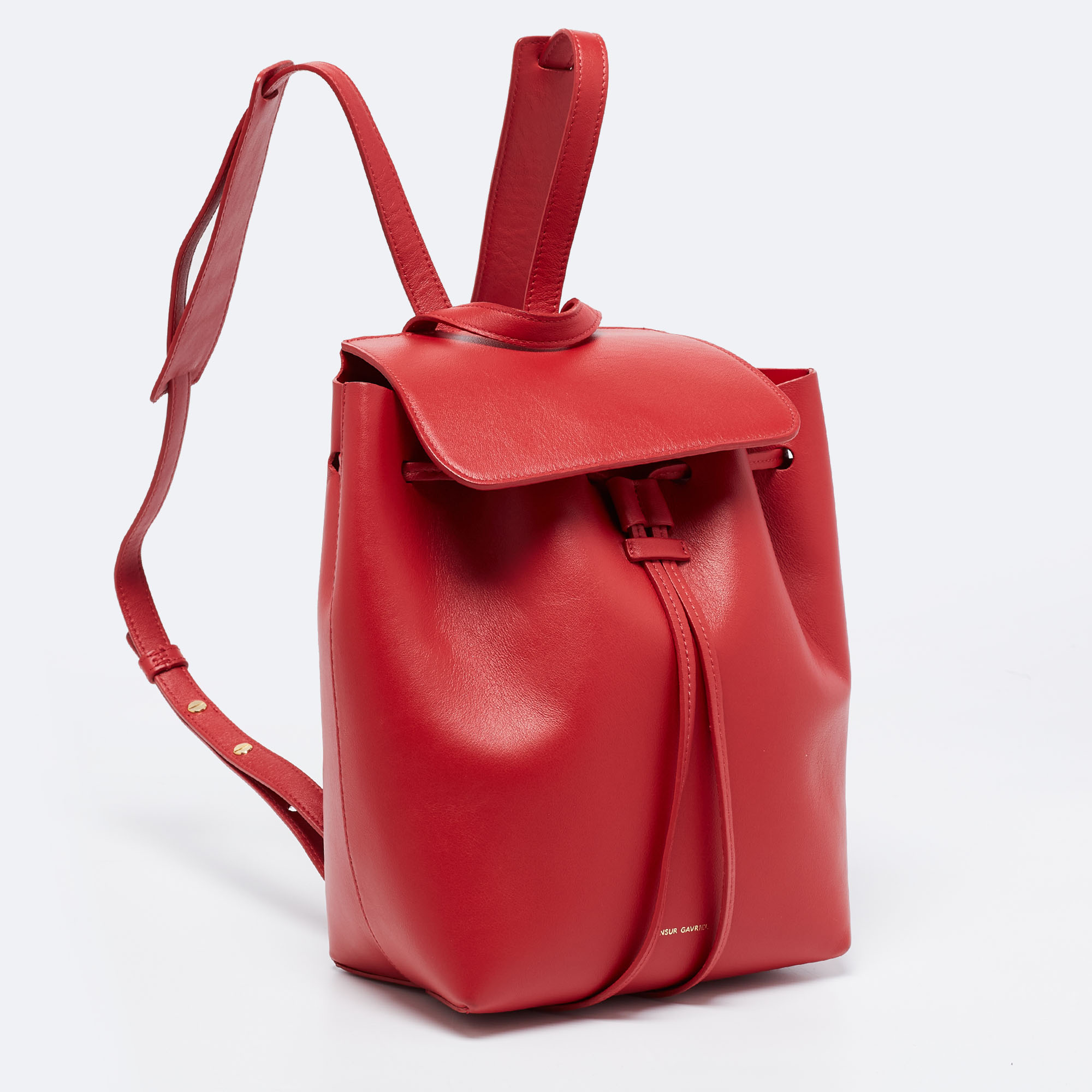 Mansur Gavriel Red Leather Mini Backpack