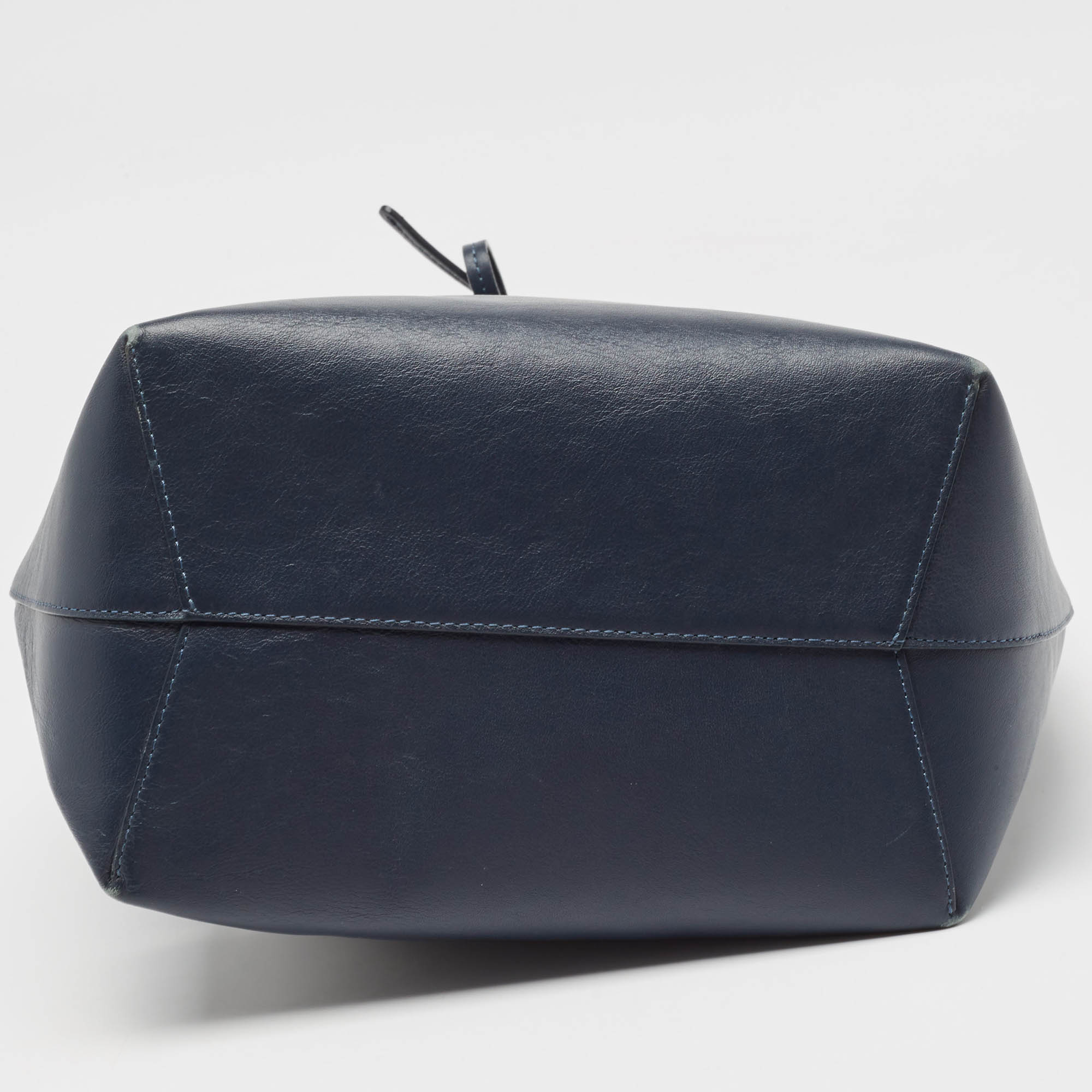 Mansur Gavriel Navy Blue Leather Bucket Bag