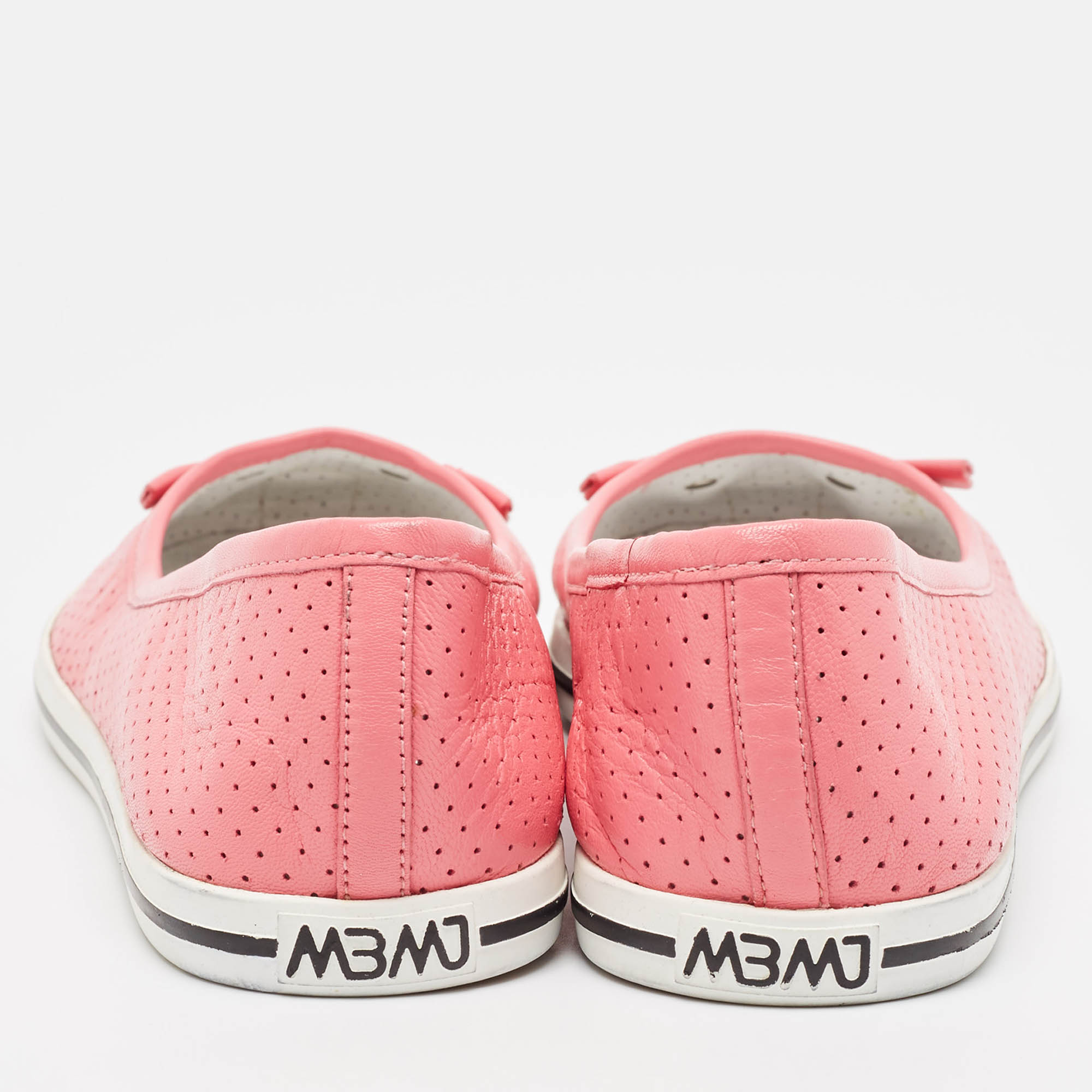 Marc By Marc Jacobs Pink Perforated Leather Mouse Flats Size 39