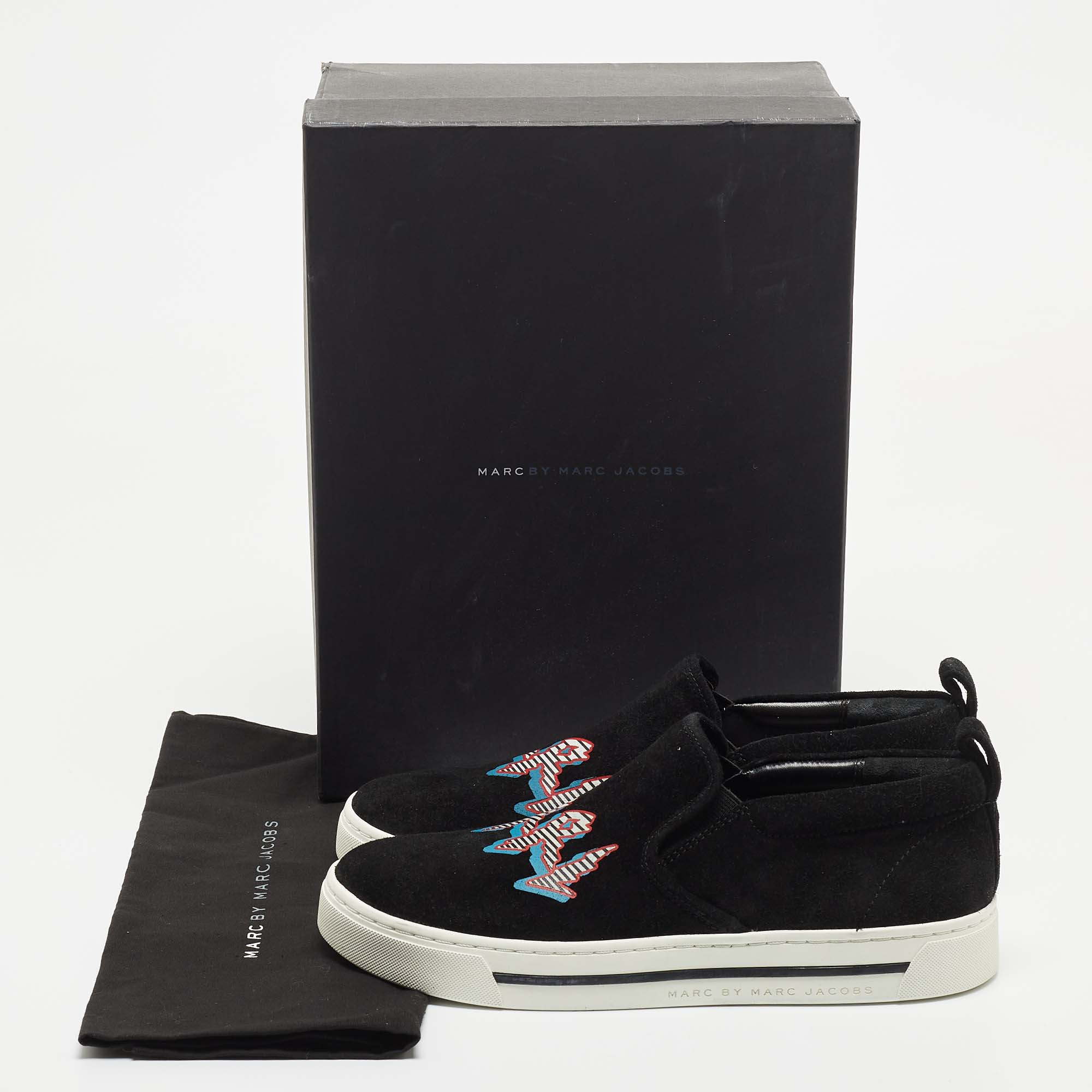 Marc By Marc Jacobs Black Suede GRRL Slip On Sneakers Size 37