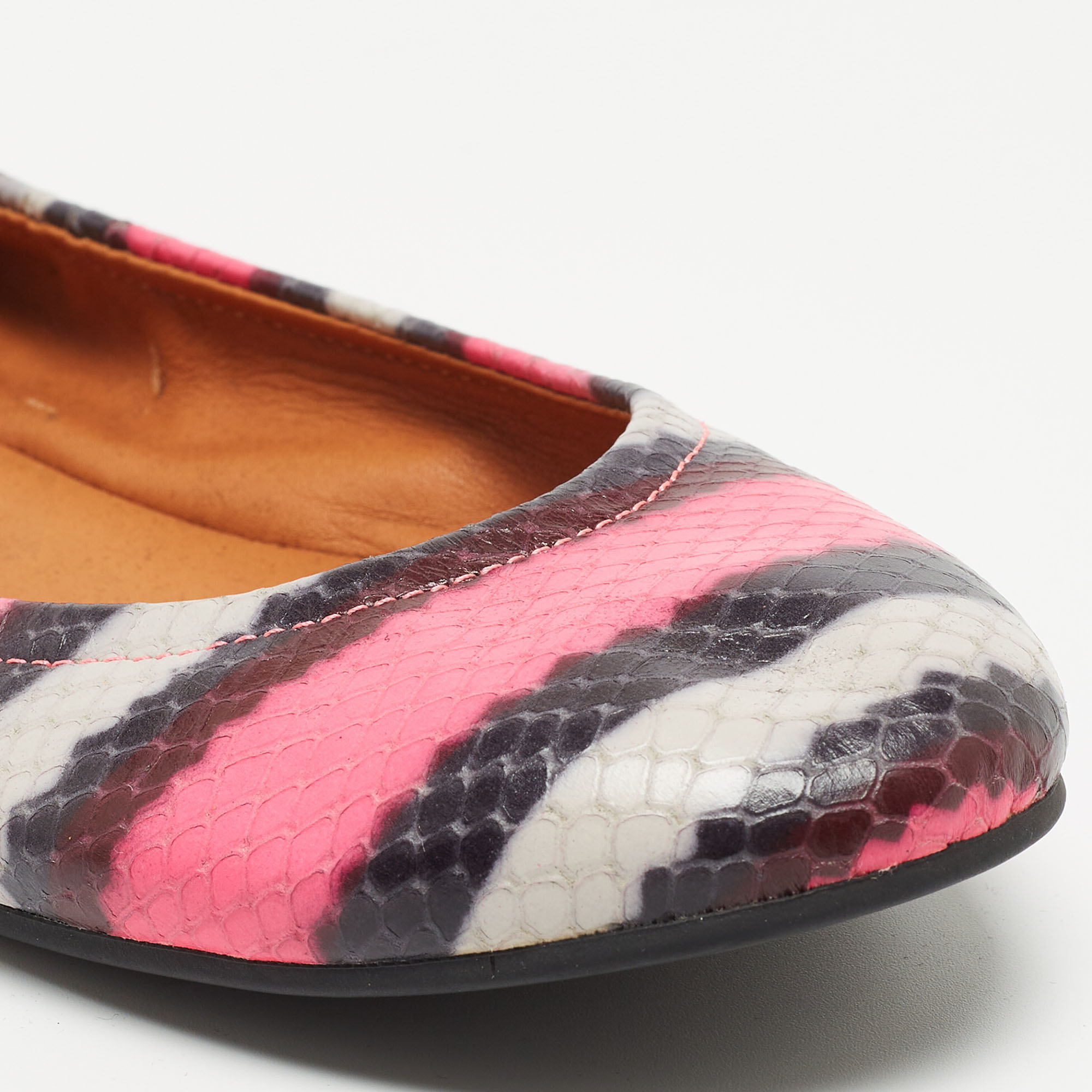 Marc By Marc Jacobs Tricolor Embossed Snakeskin Ballet Flats Size 37.5