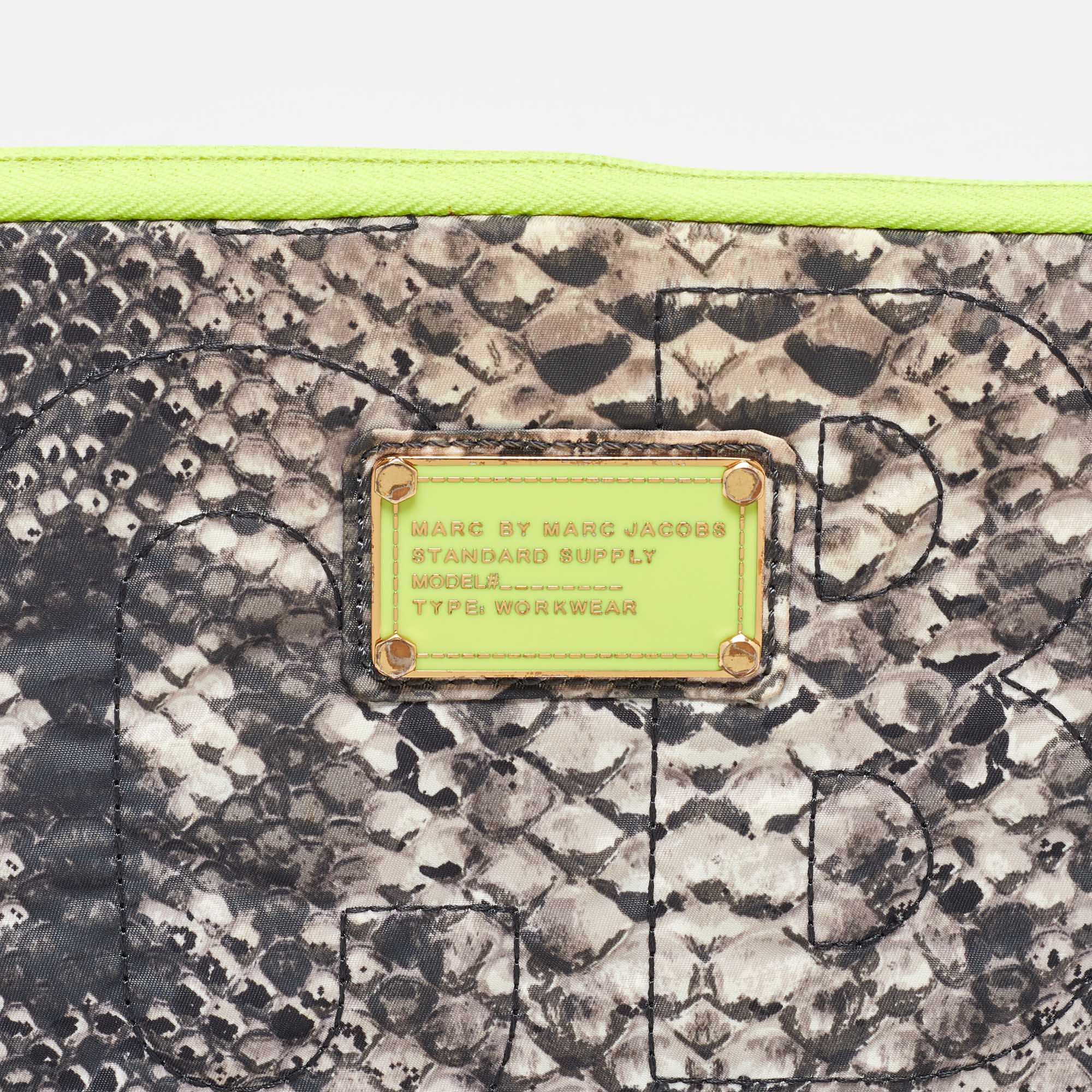 Marc By Marc Jacobs Grey Nylon Snakeskin Printed Laptop Case