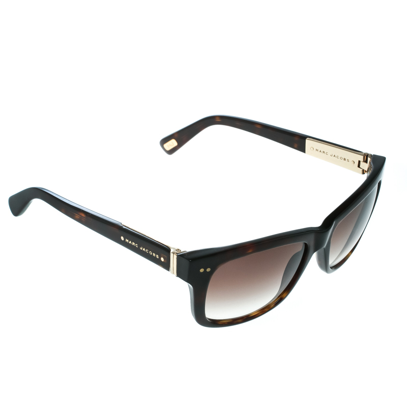 Image of Marc by Marc Jacobs Havana/ Brown Gradient MJS Square Wayfarer Sunglasses