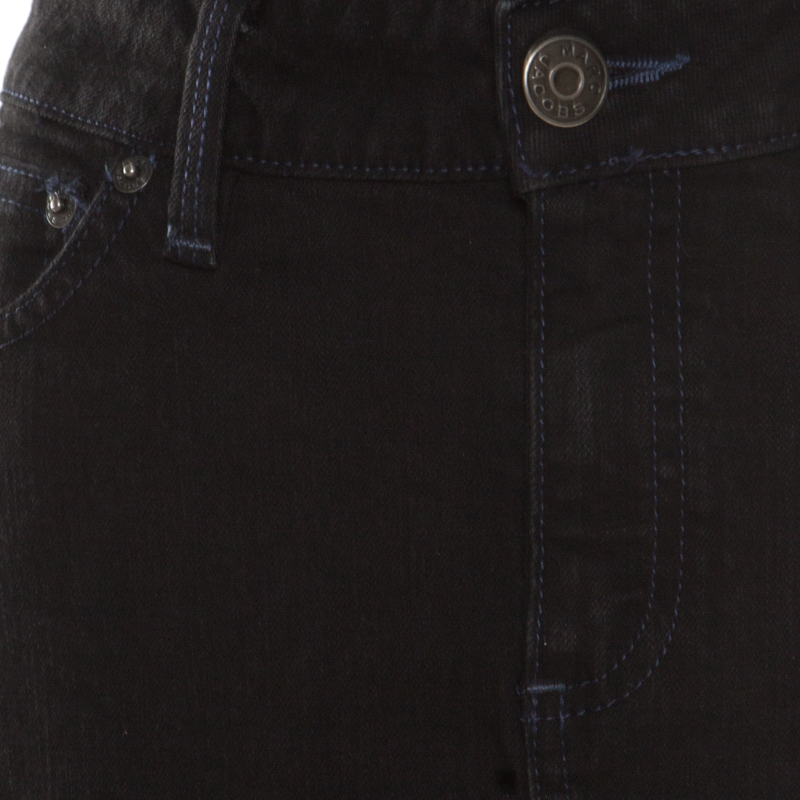 Marc By Marc Jacobs Black Washed Denim Slit Detail Skirt M